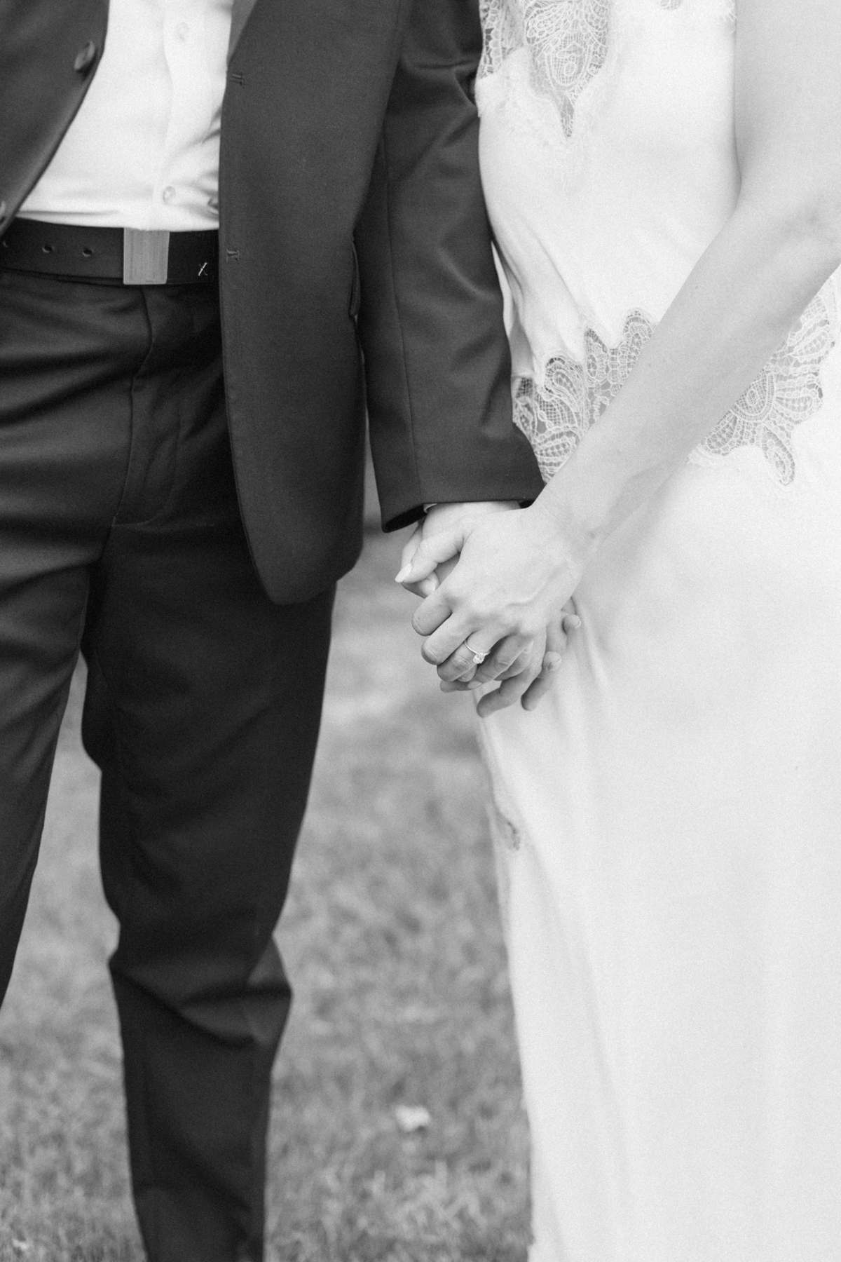 Couple hands in black-and-white