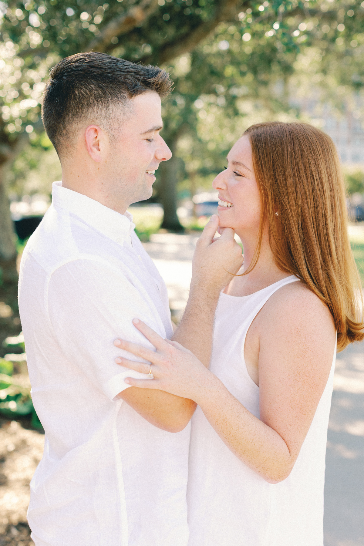 Couple looking at each other