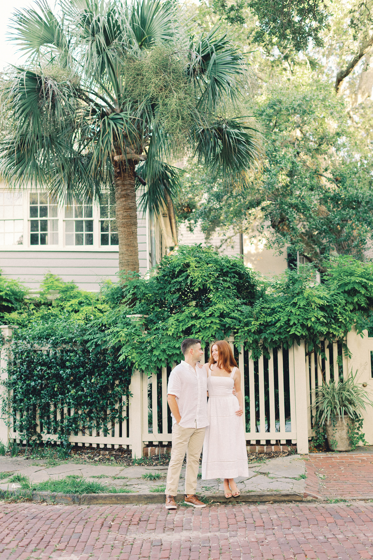 Couple on sidewalk