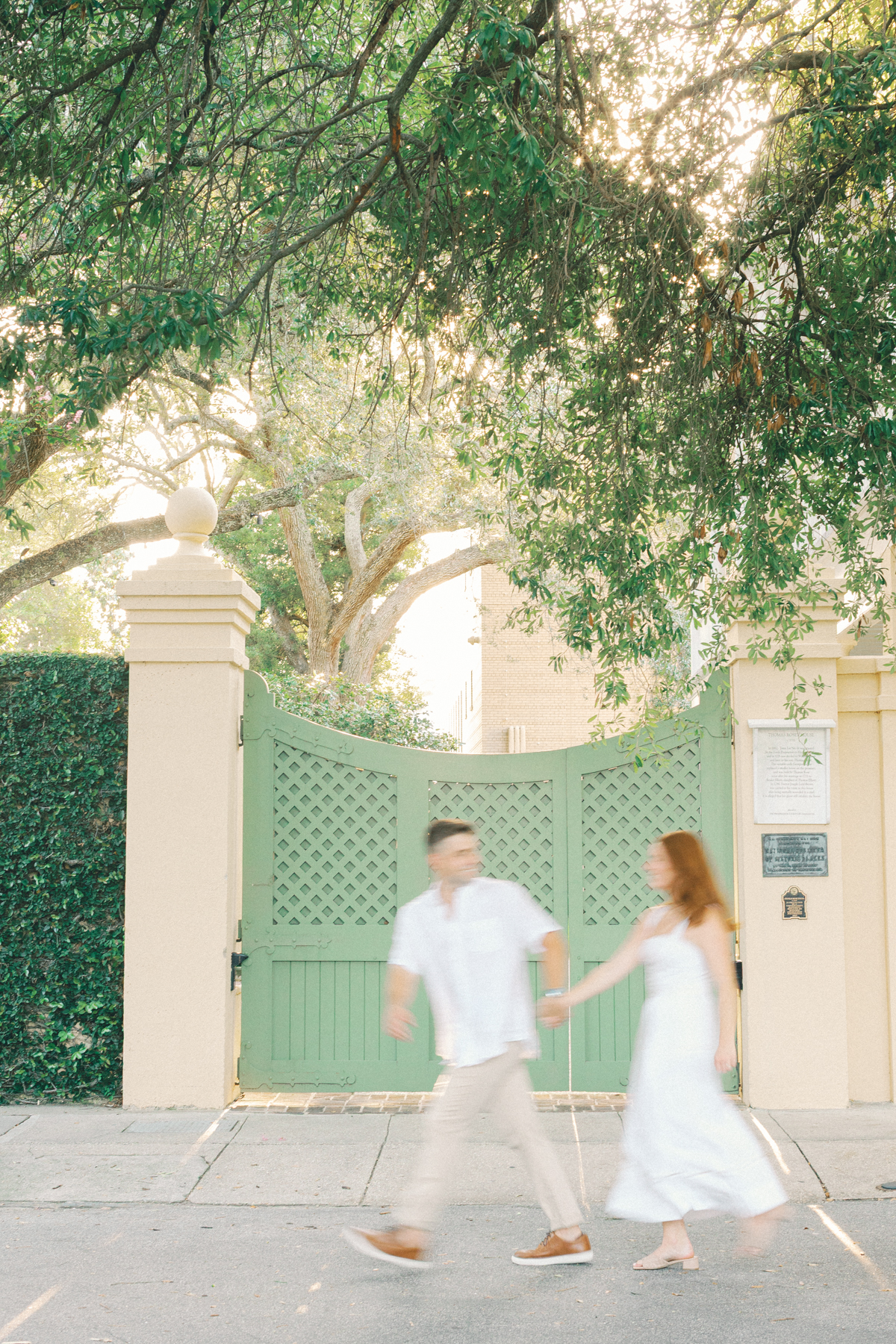 Couple walking on sidewalk