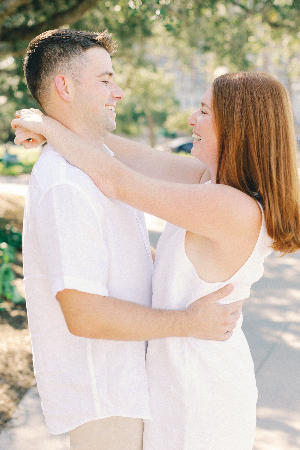Couple looking at each other