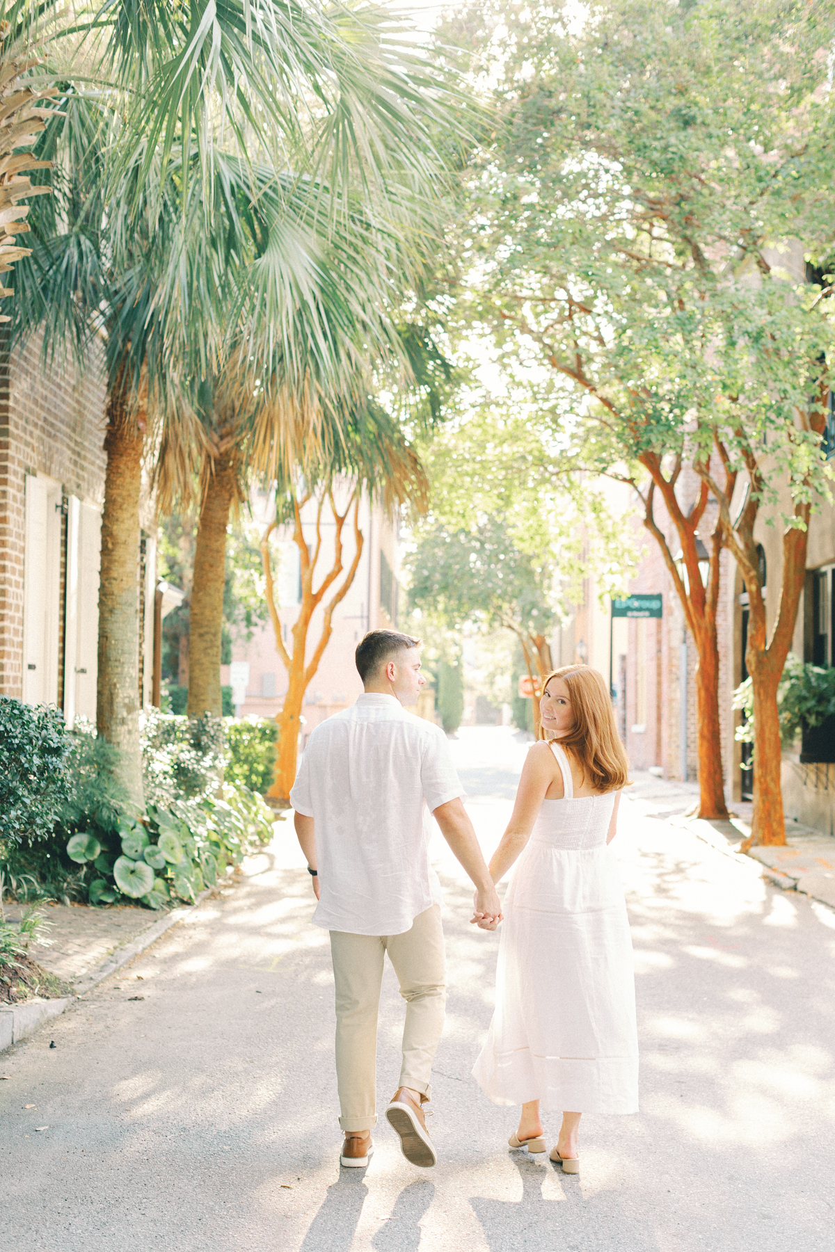 Couple walking away
