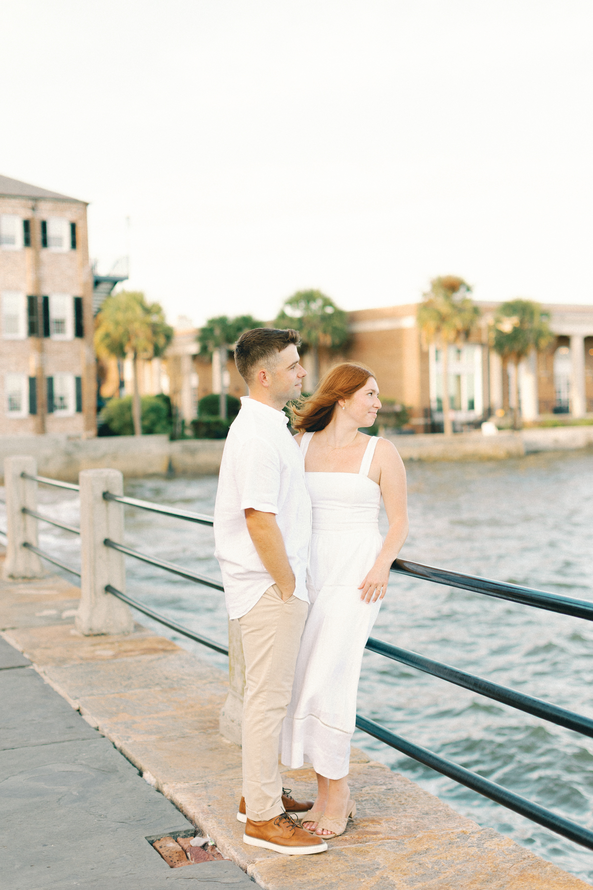 Couple looking out at water