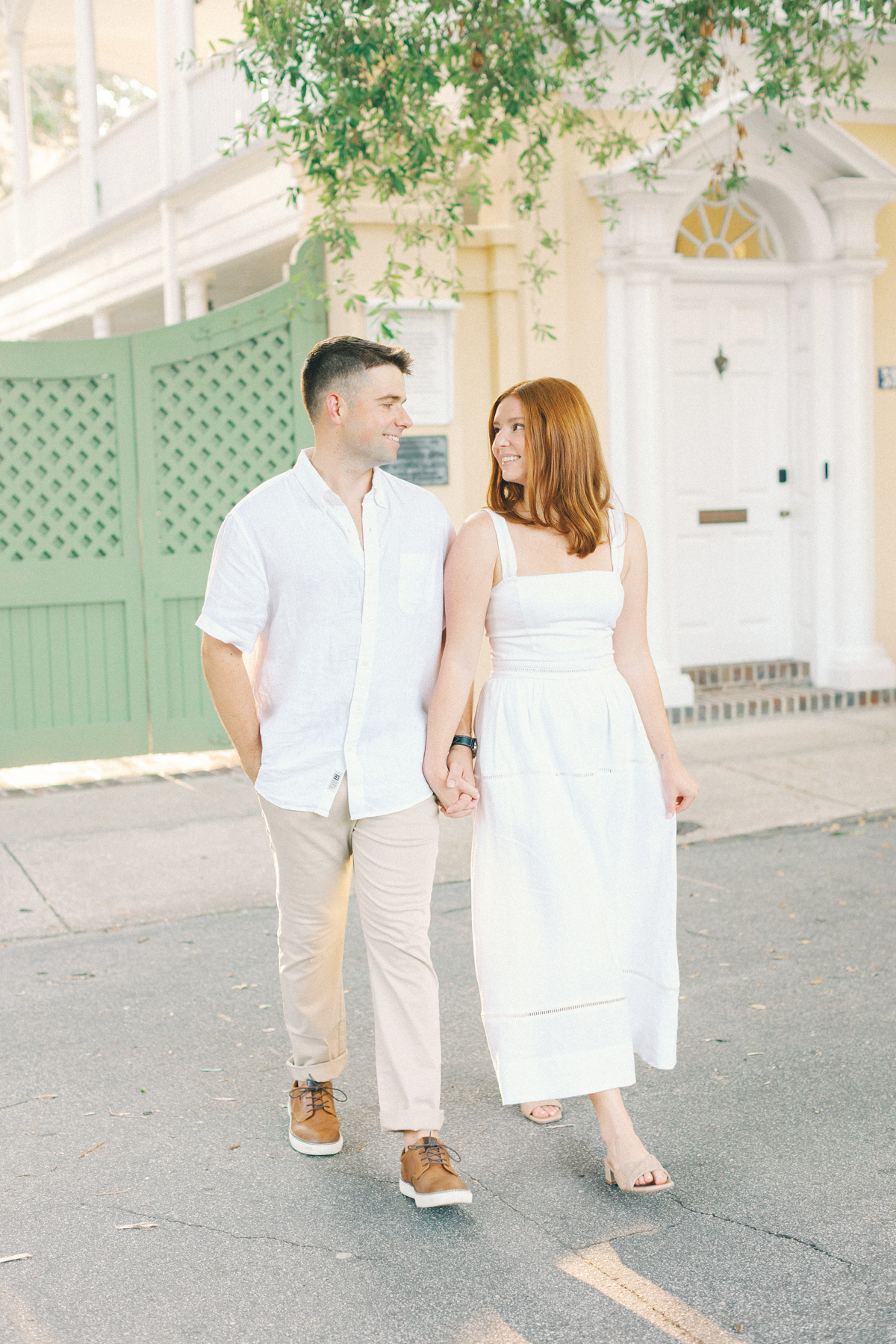 Couple walking towards camera