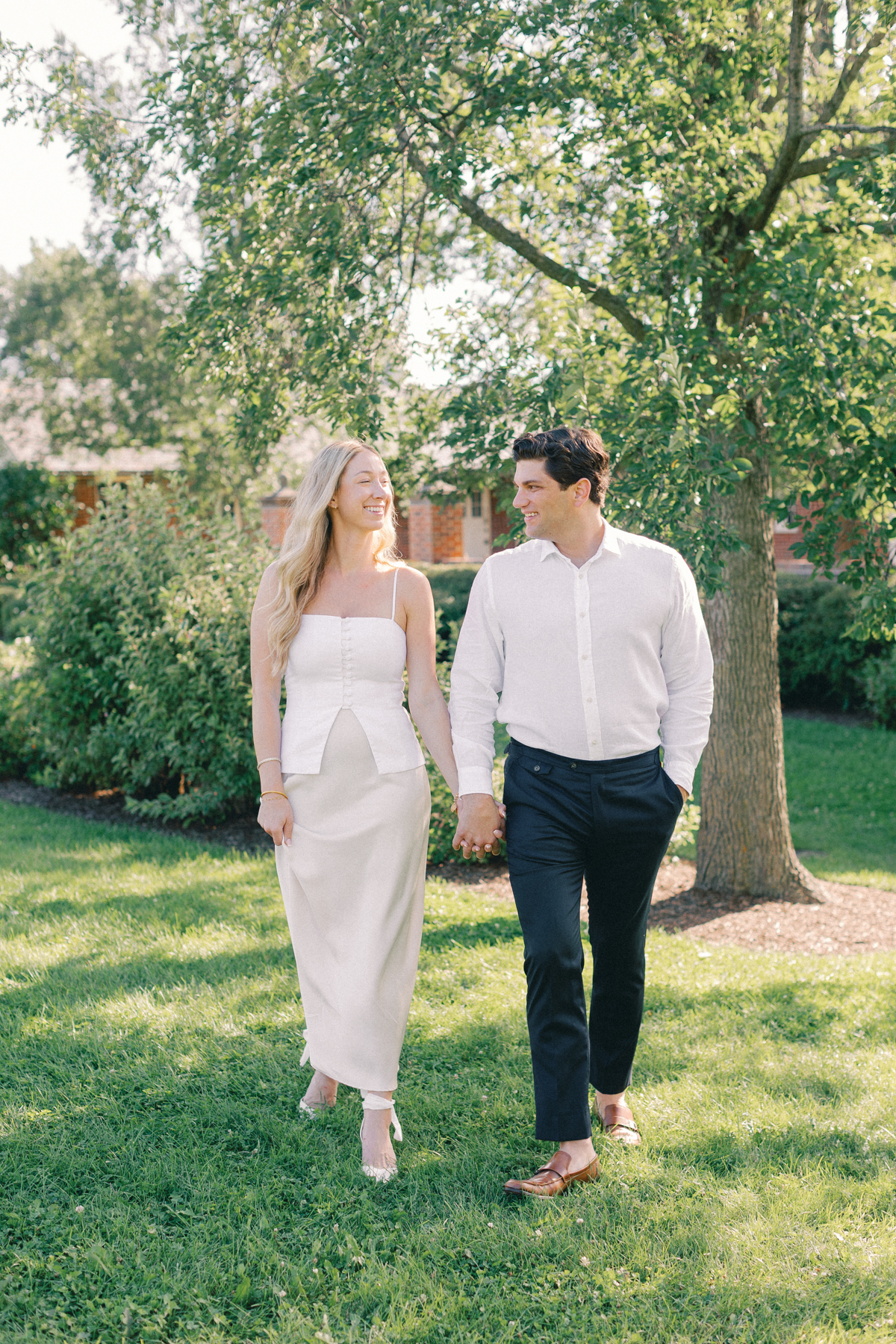 Couple walking towards camera