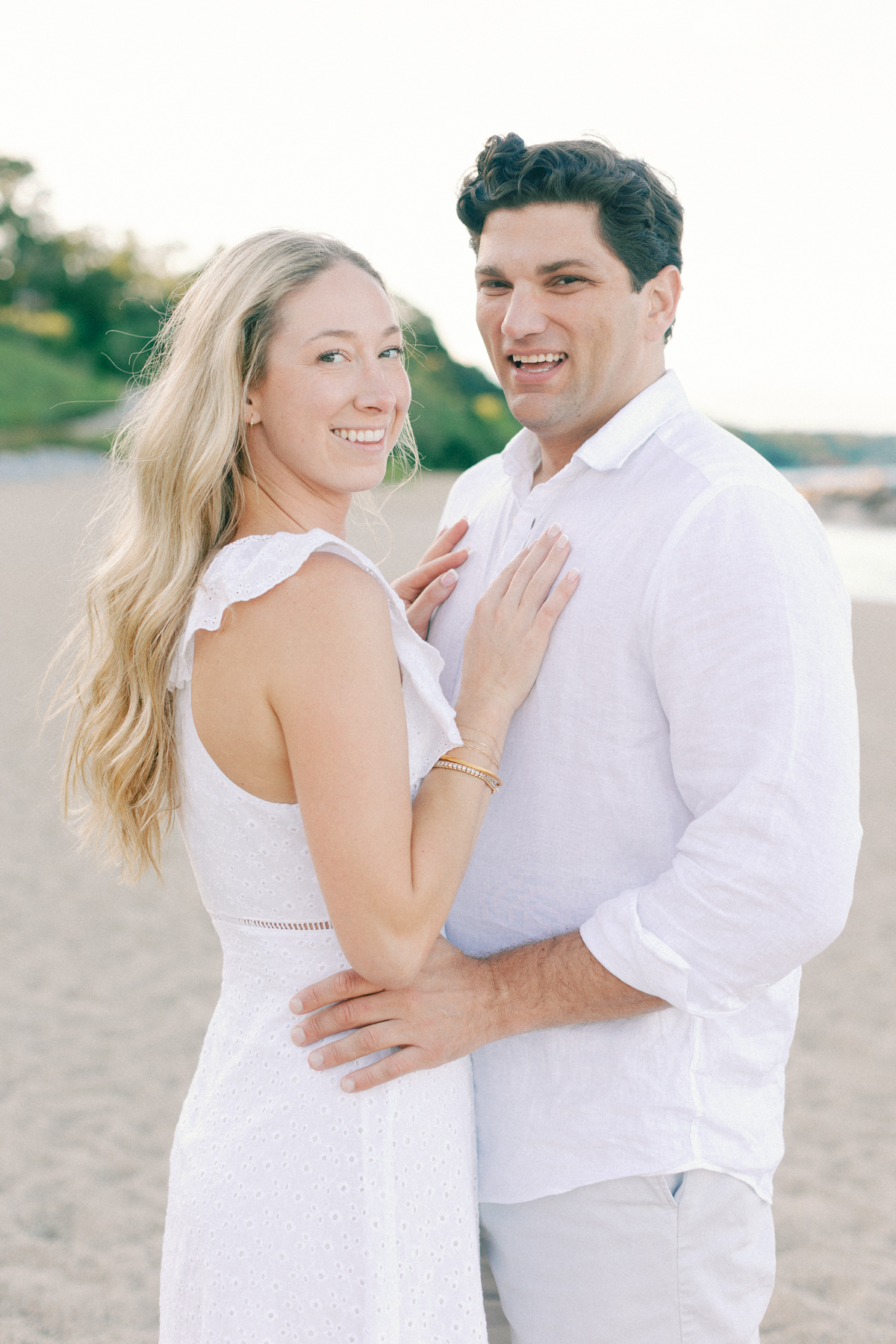 Couple looking at camera