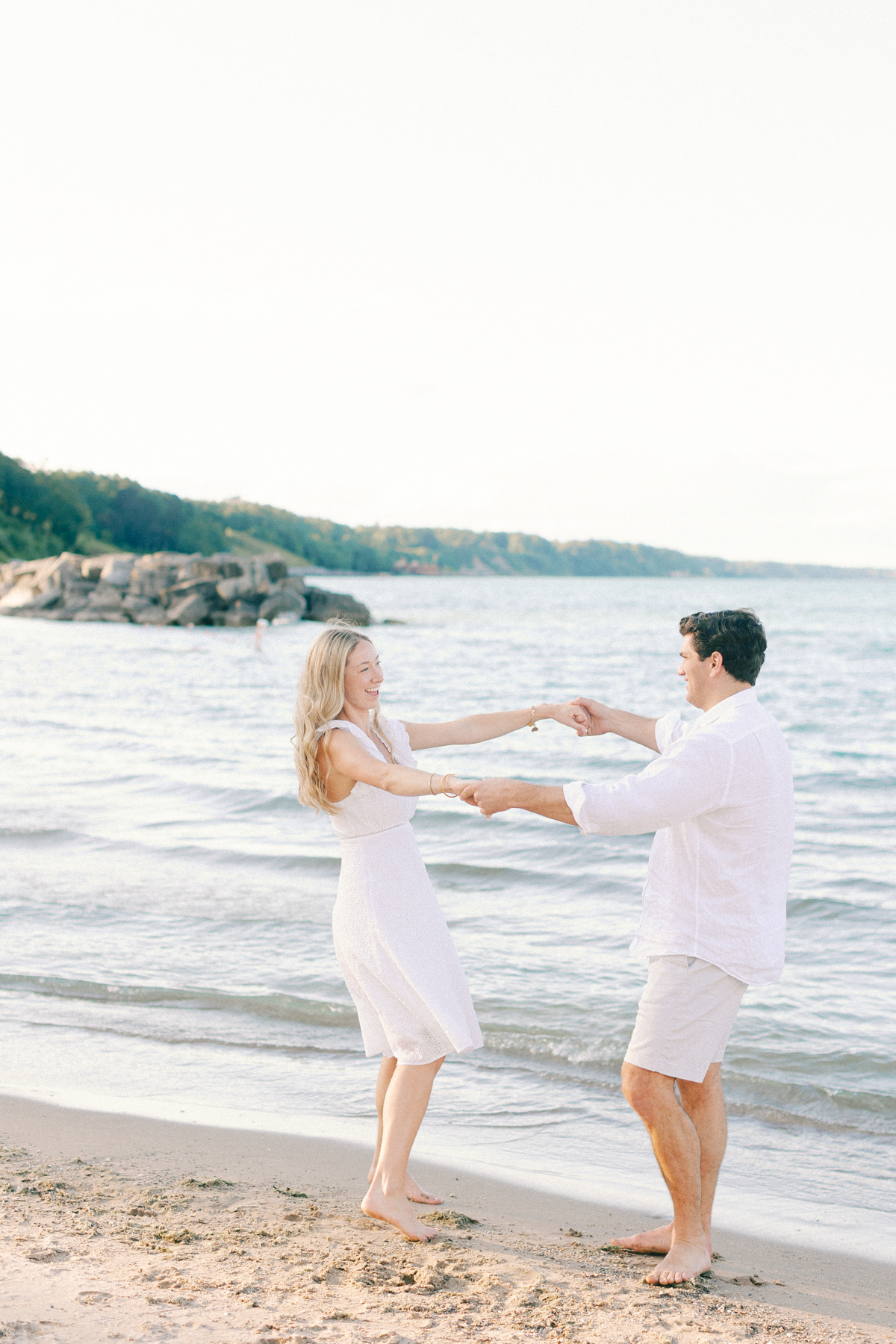 Couple dancing at beach
