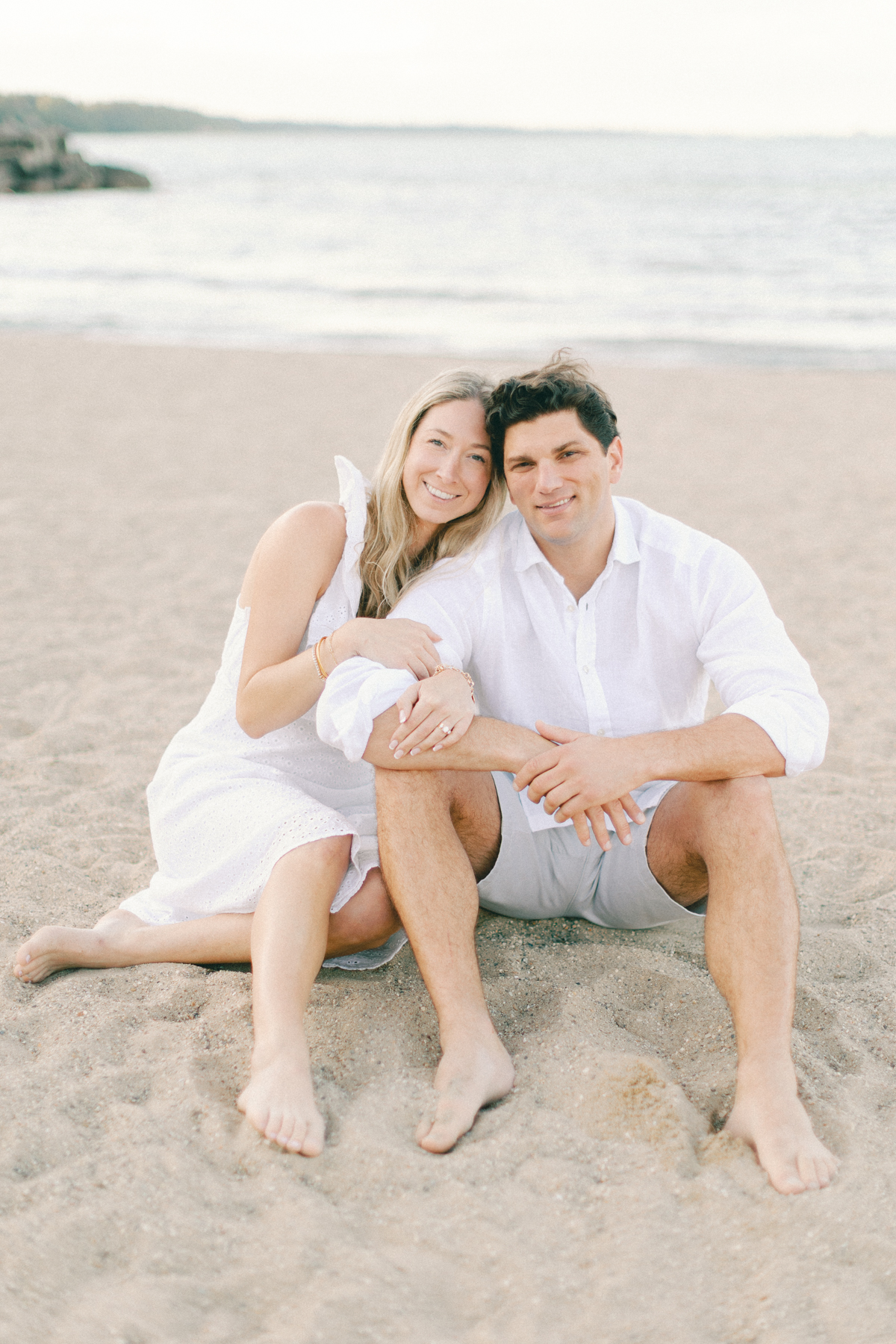 Couple sitting looking at the camera