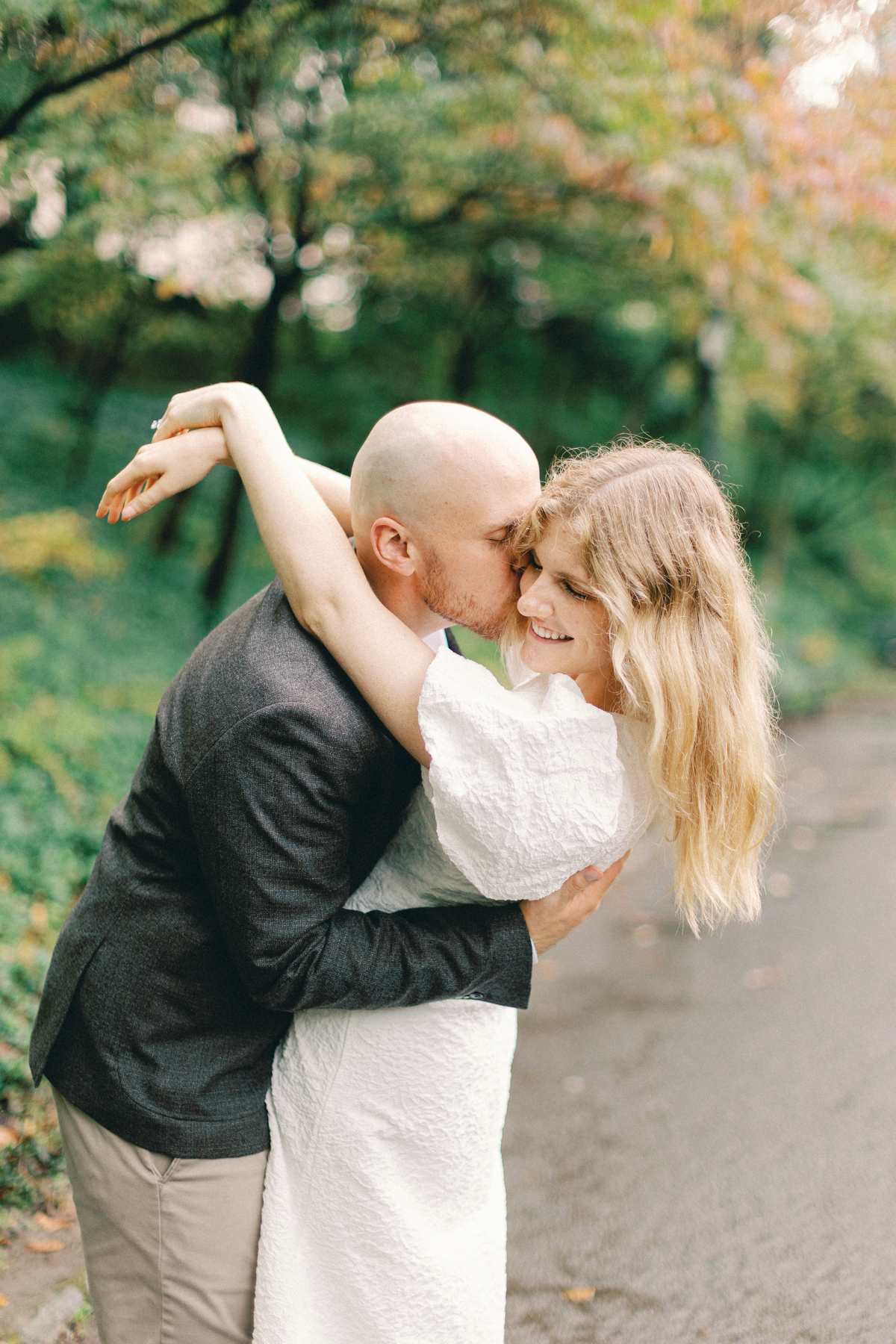 Couple dipping and kissing