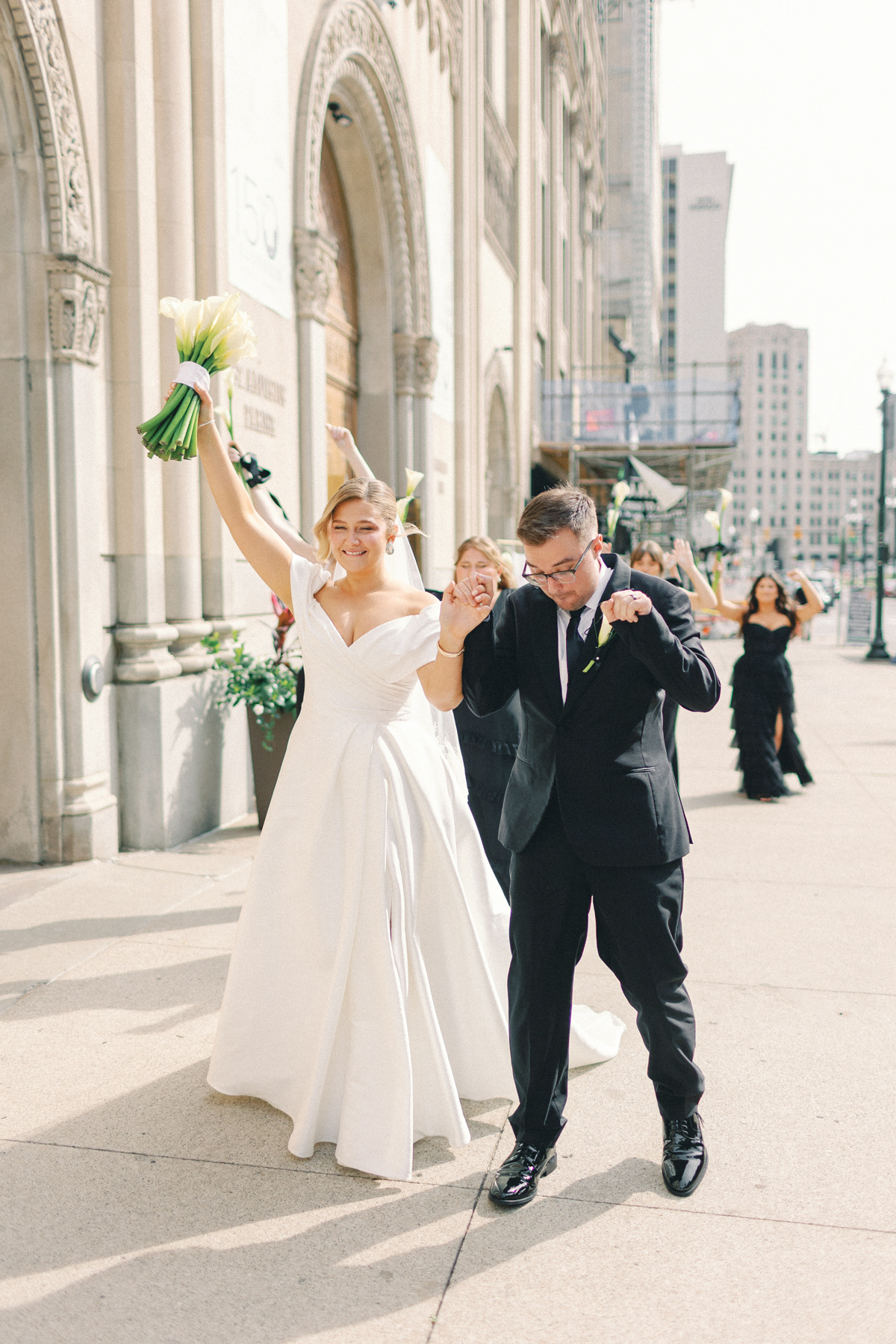 Bride and groom recessional
