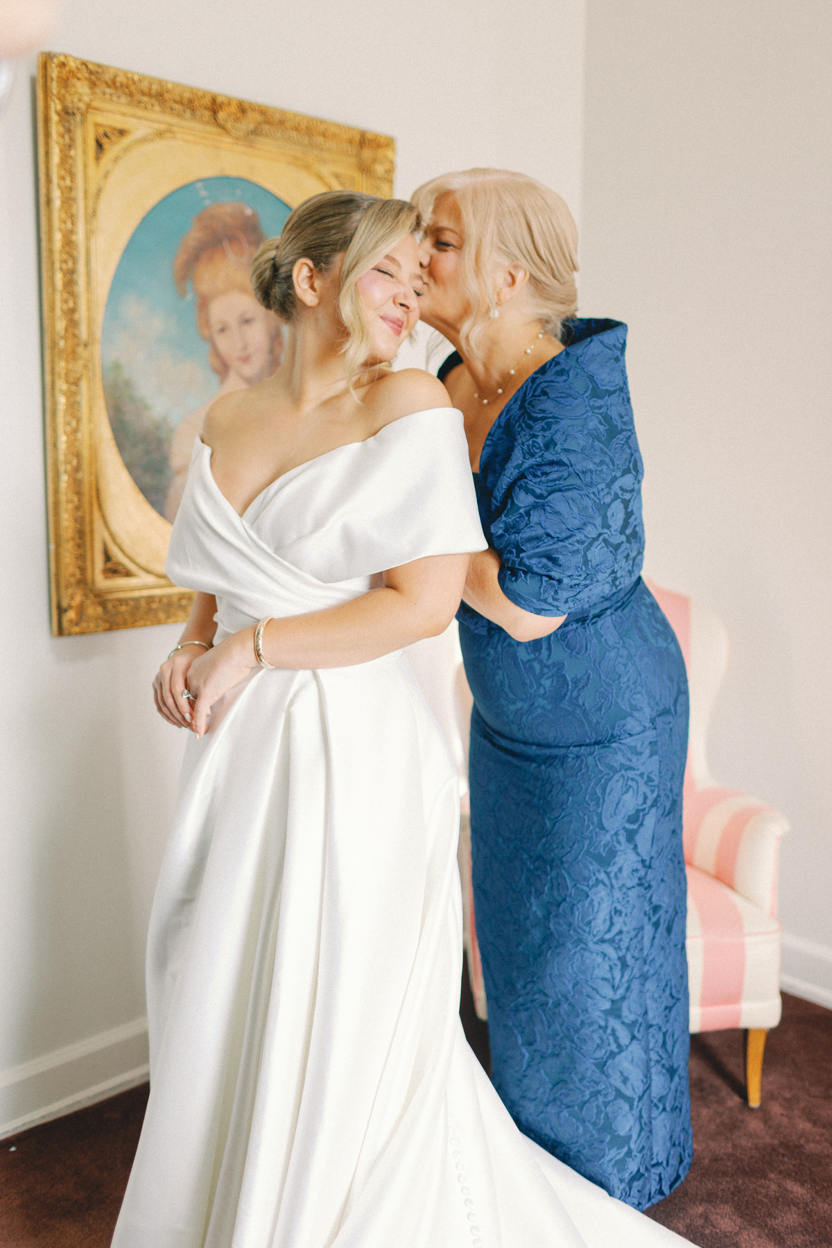 Mom and bride special moment