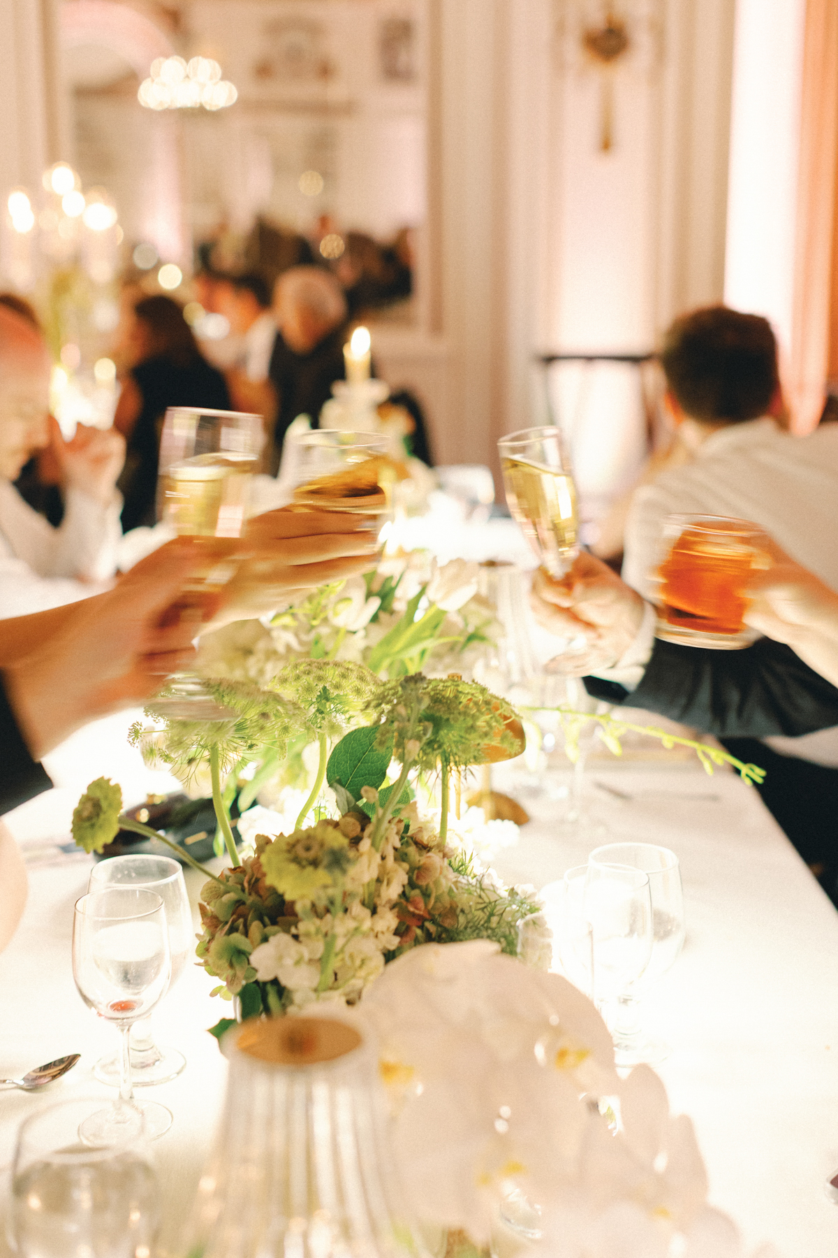 Champagne glasses toasting