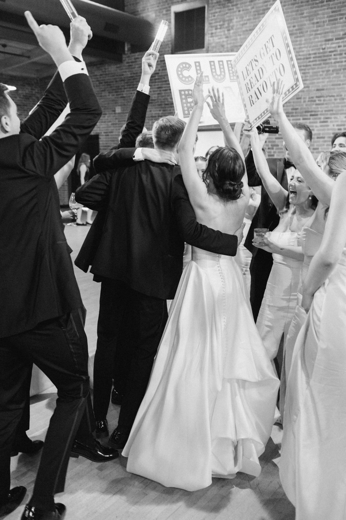 Wedding party dancing