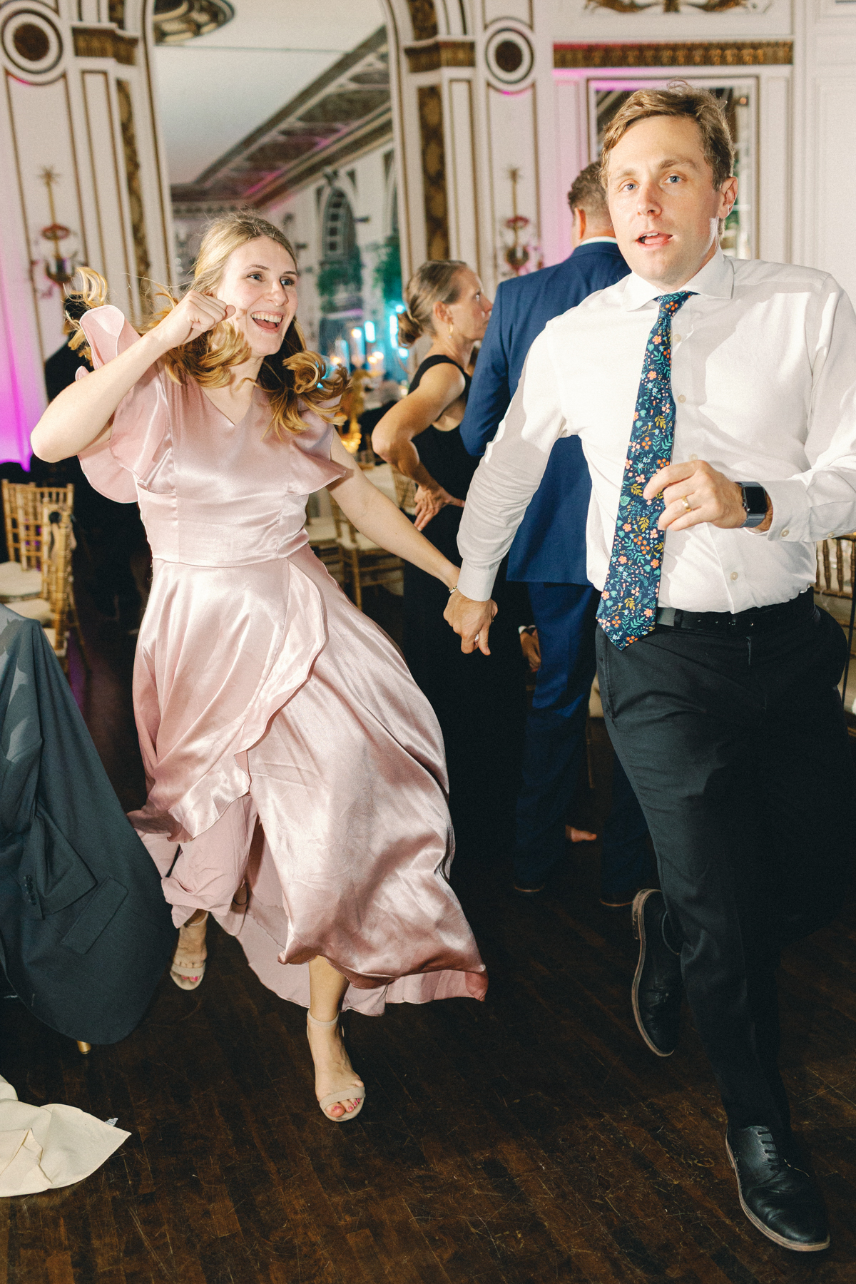 Wedding guest dancing
