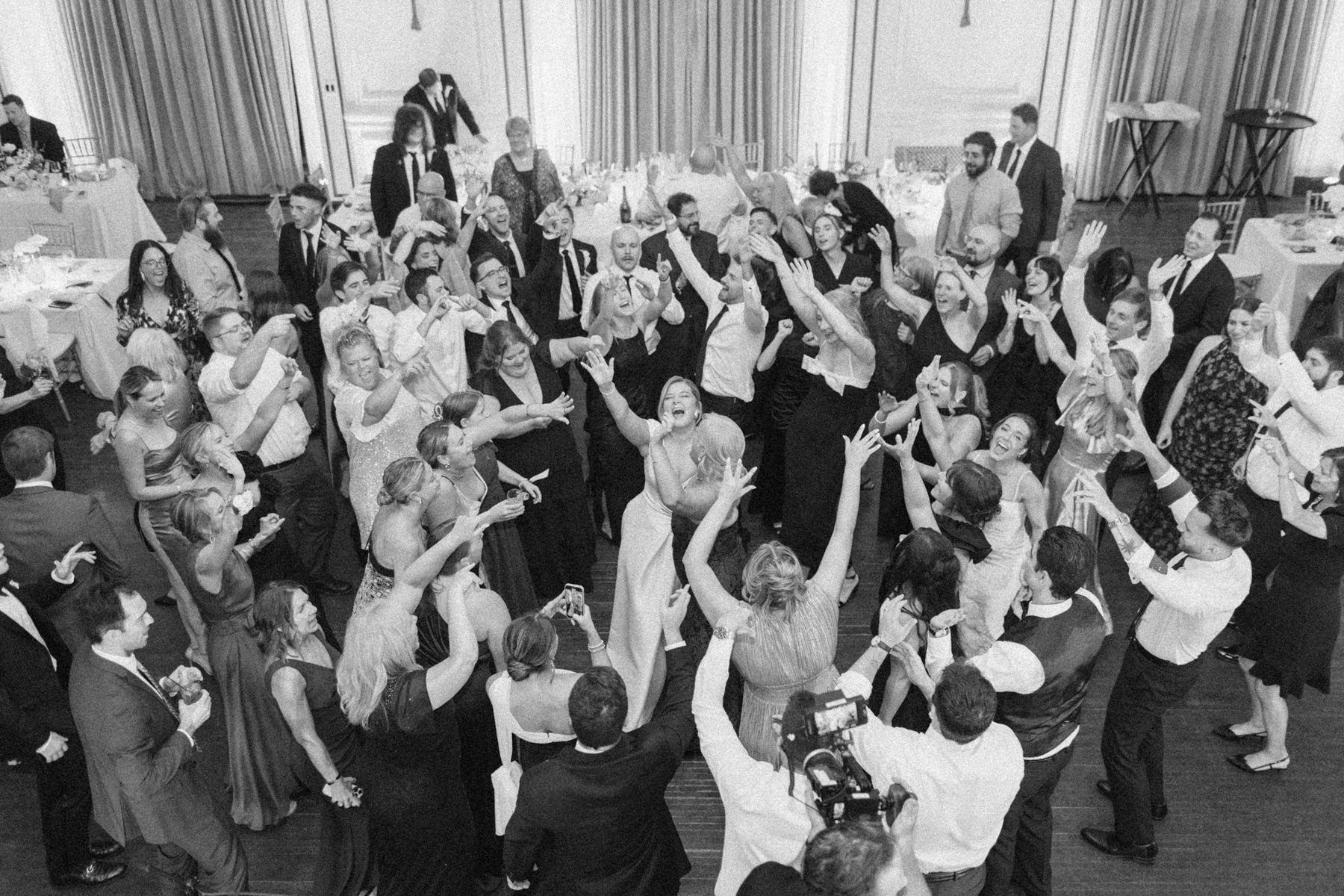 Wedding dancing Ariel shot