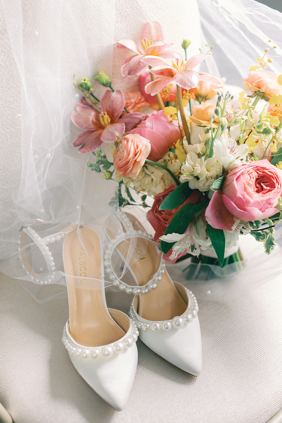 shoes and bouquet