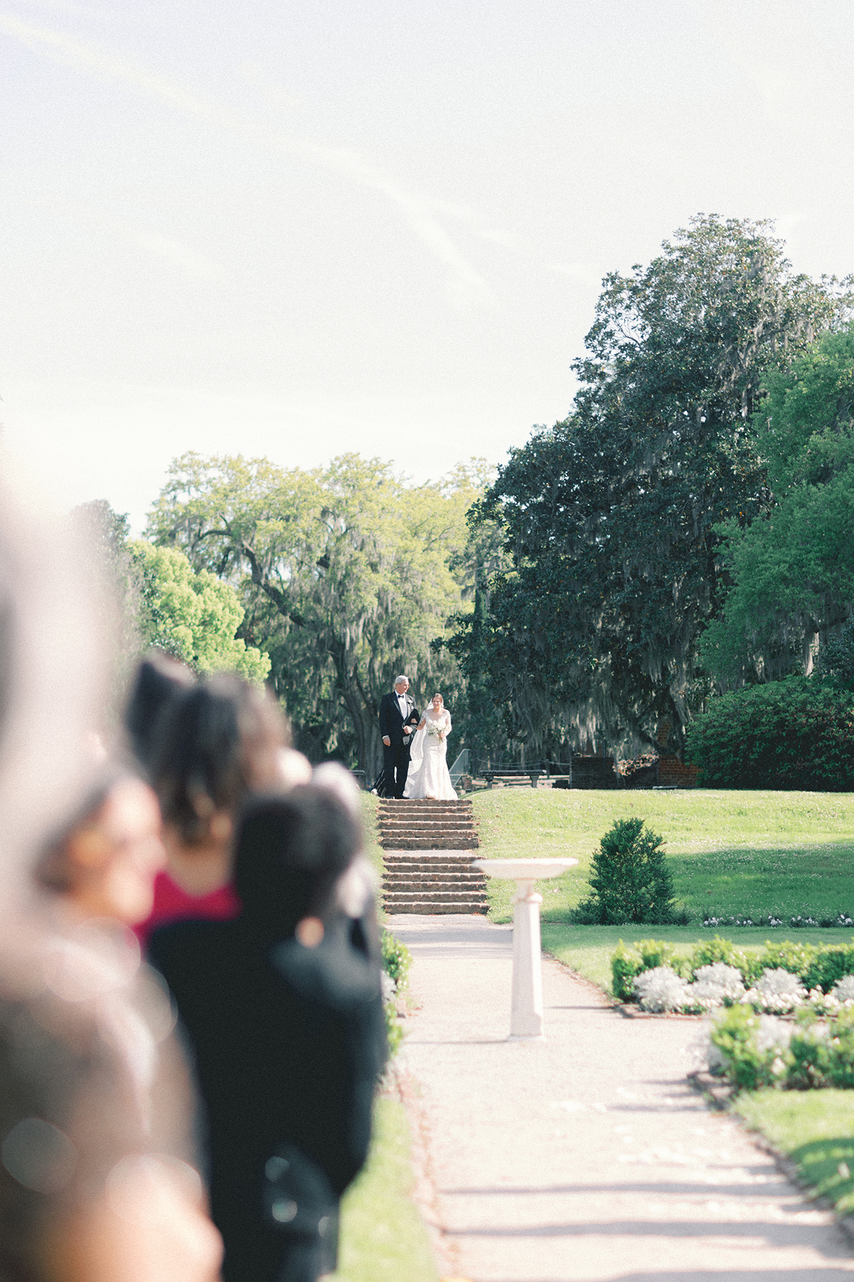 Bride walking down aisle