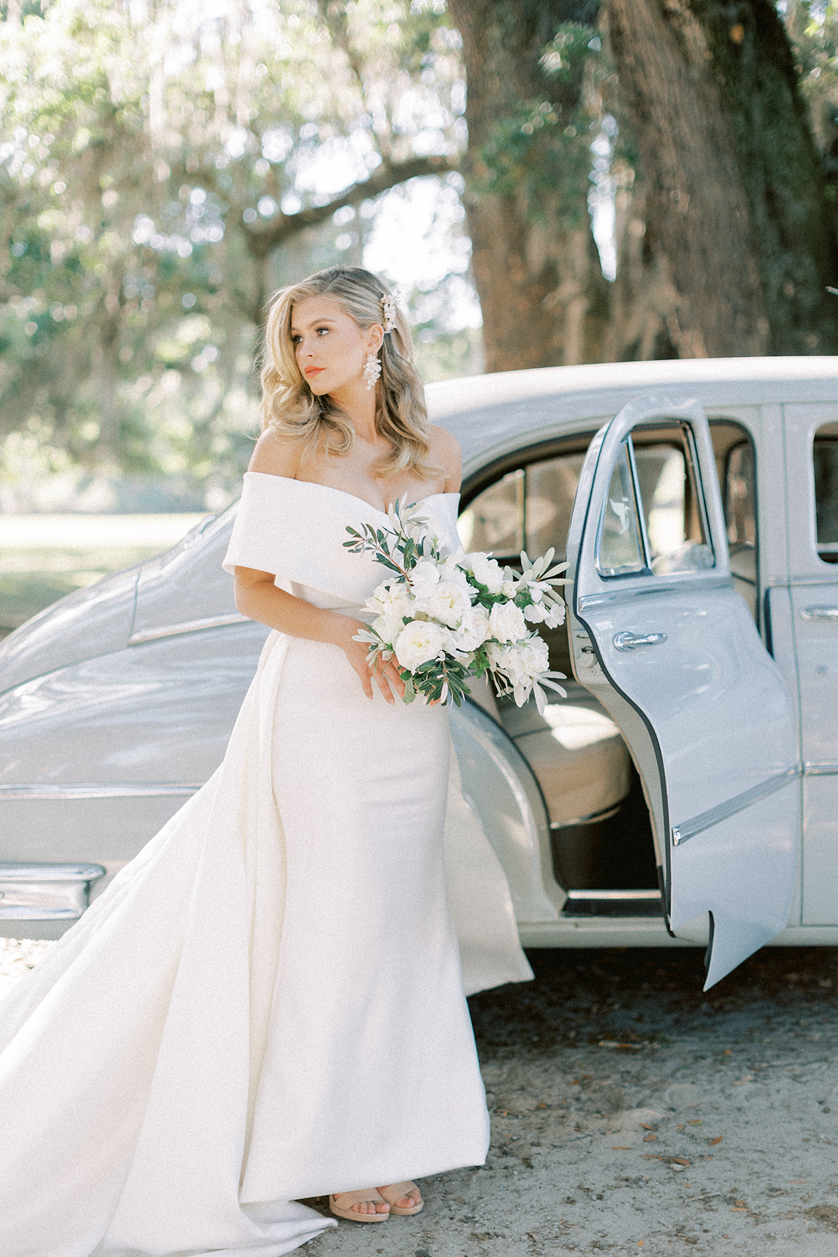 Bride by getaway car