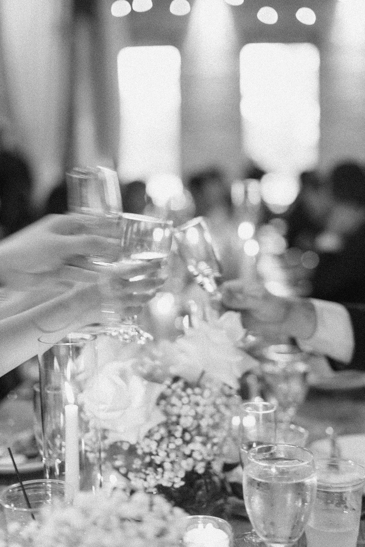 guests clinking glasses