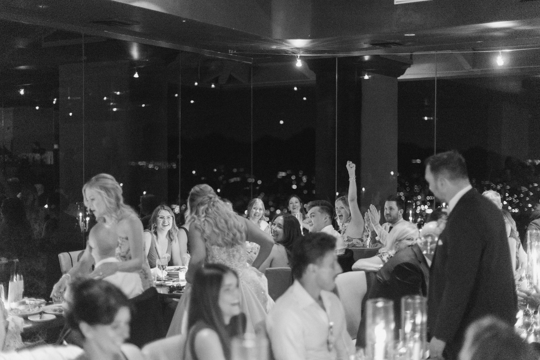 Reception girl cheering