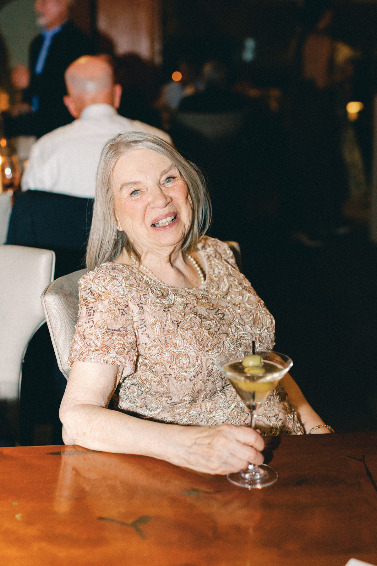 Grandma holding drink