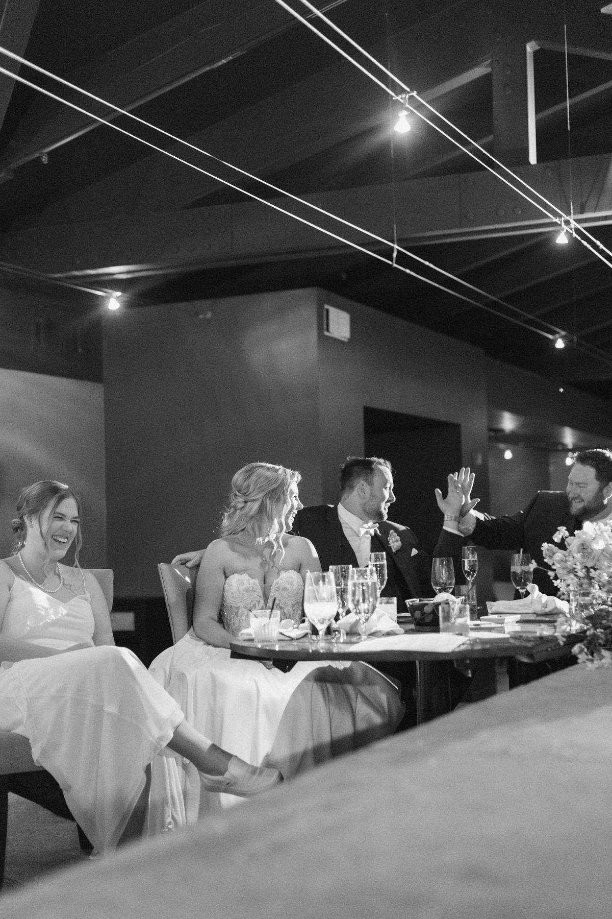 Speeches couple laughing