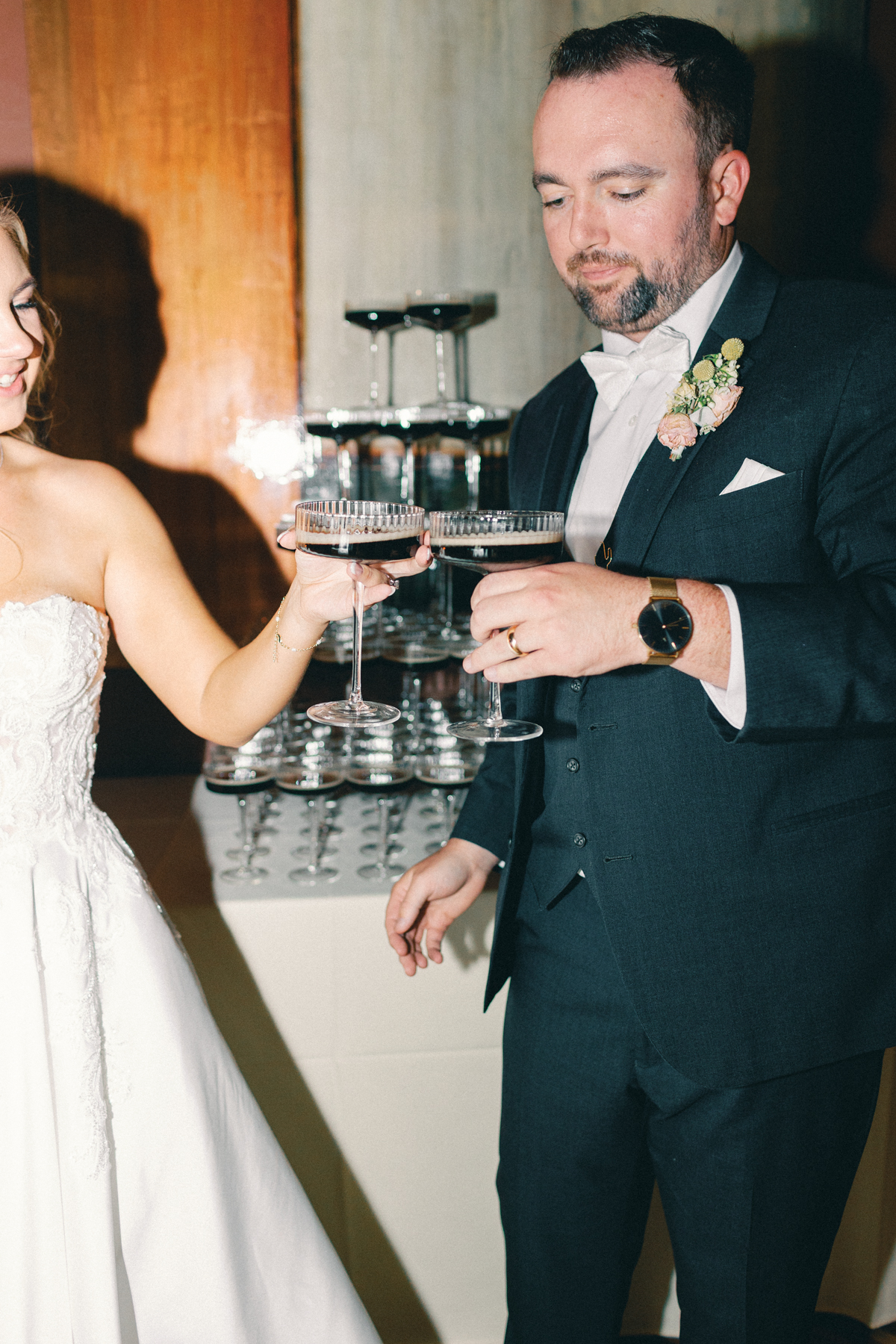 Couple clinking glasses