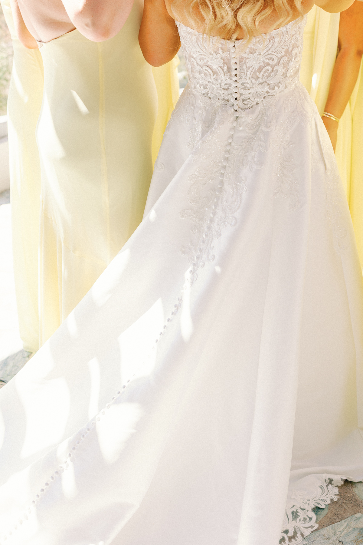 Bridal gown back of dress