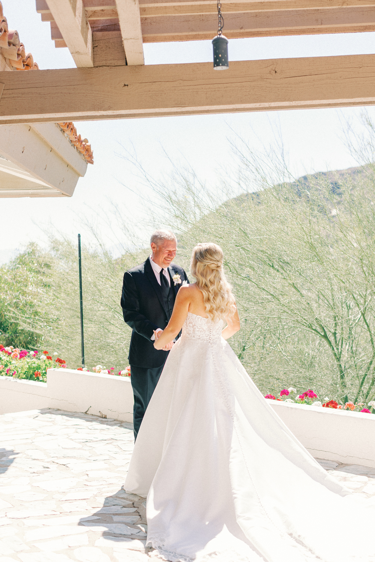Bride and father first look