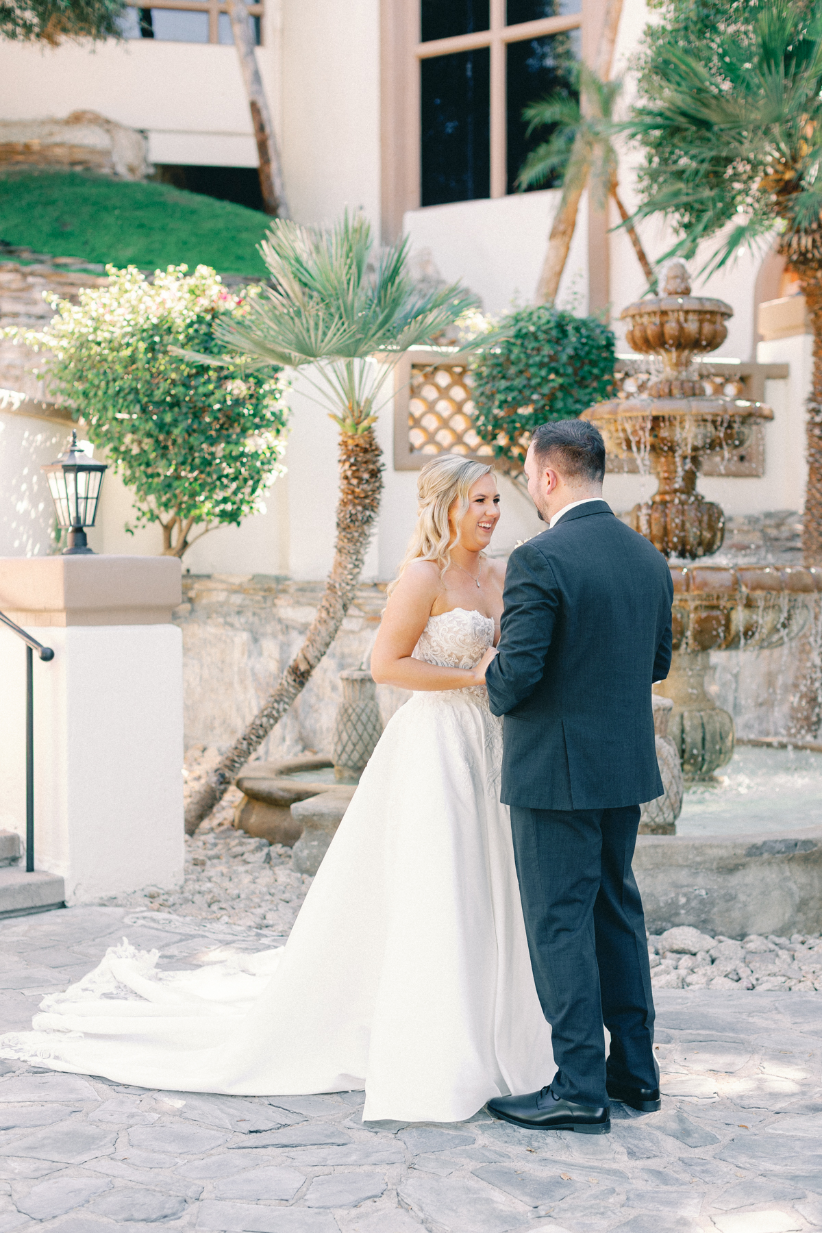 Bride and groom, first look