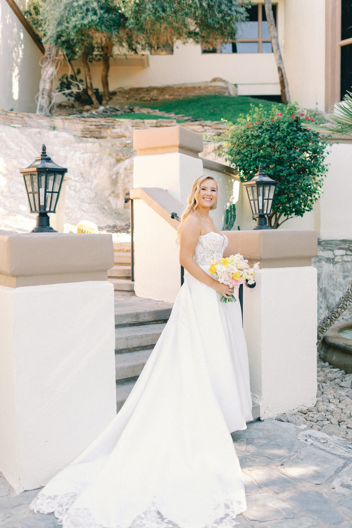 Bridal portrait on steps