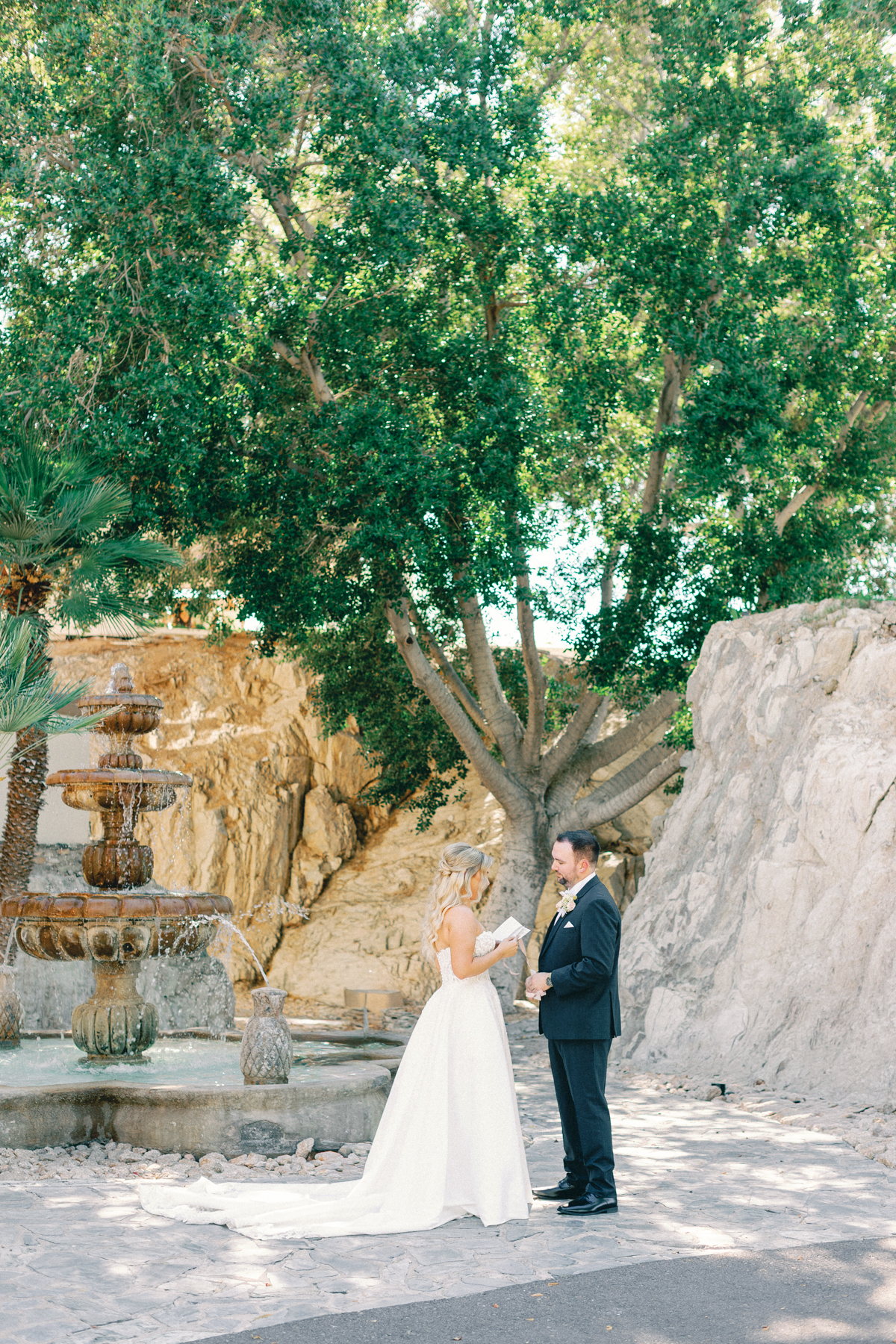 Bride and groom, first look vows