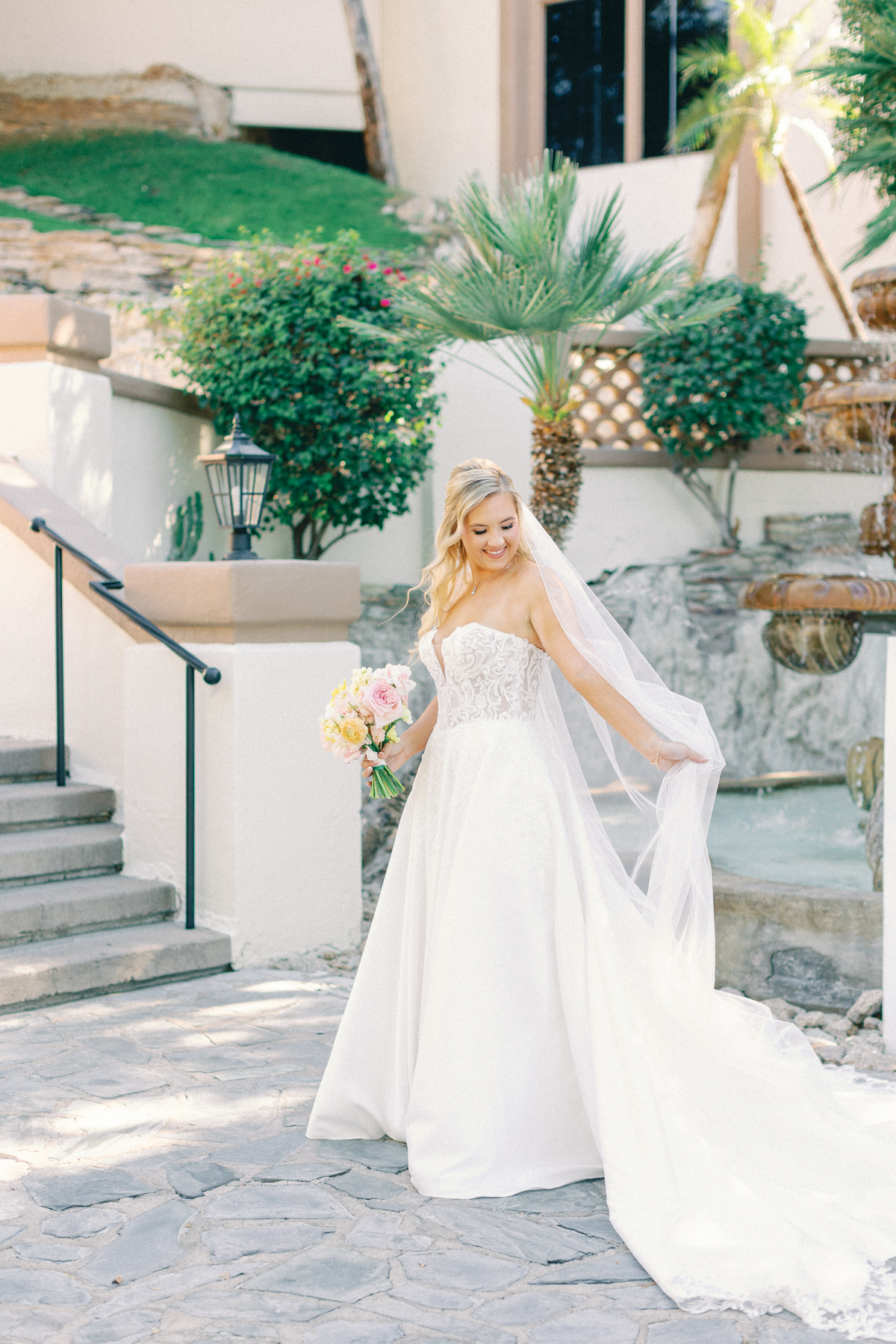 Bridal portrait with veil