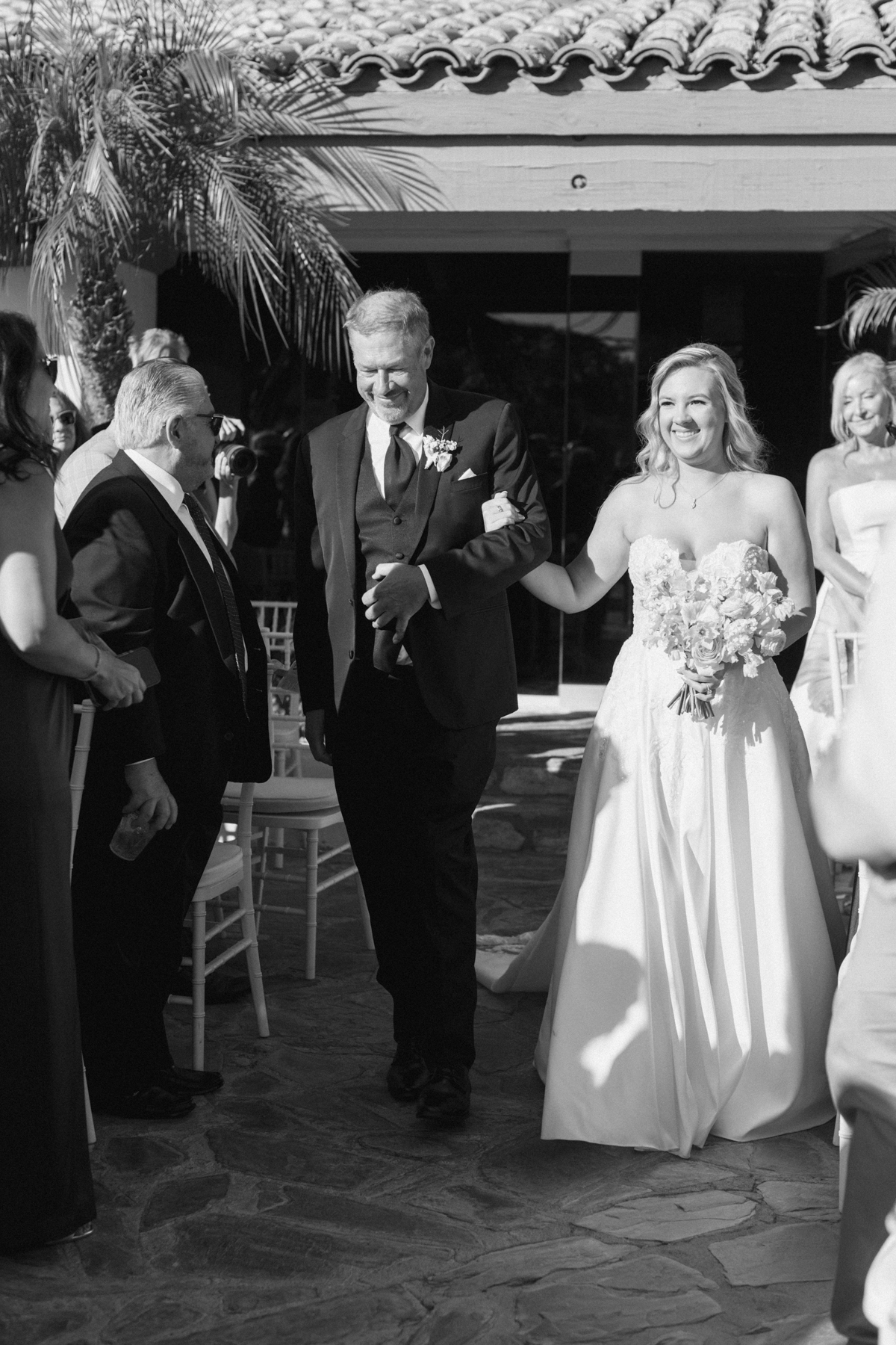 Bride walking down aisle