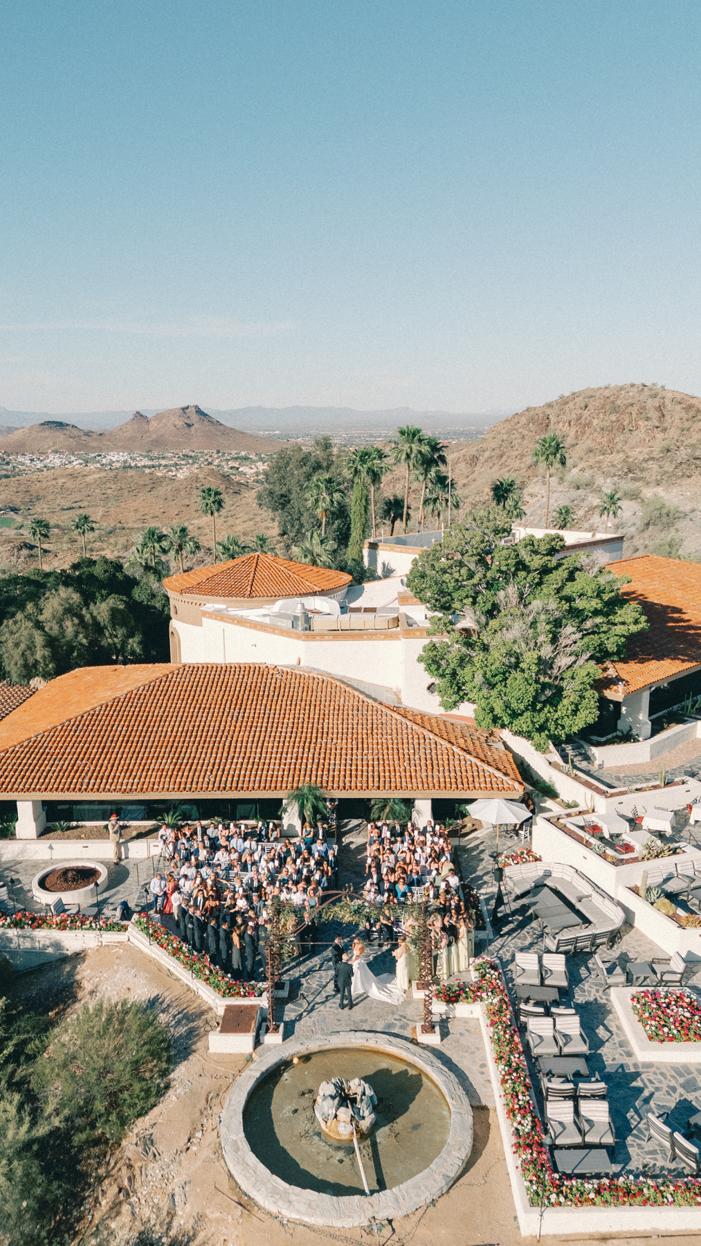 Drone shot of ceremony