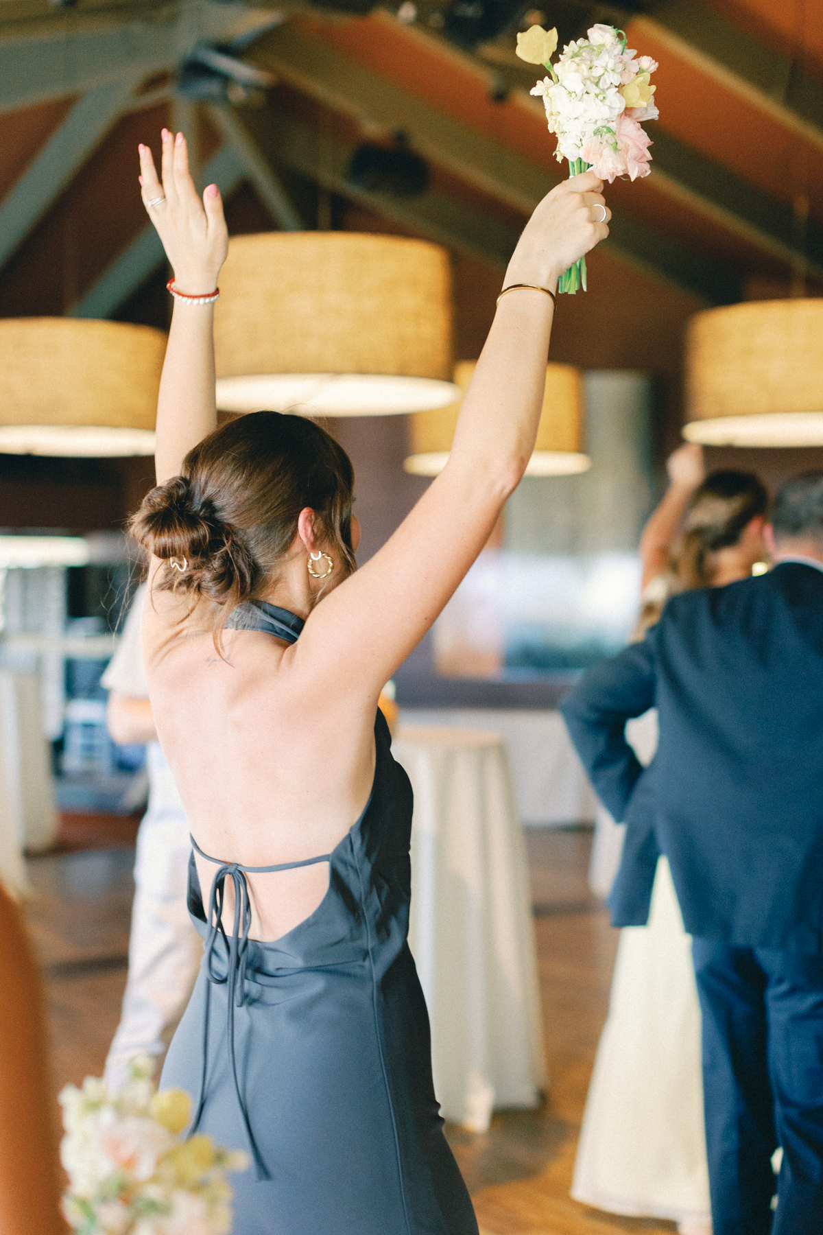Bridesmaid celebrating