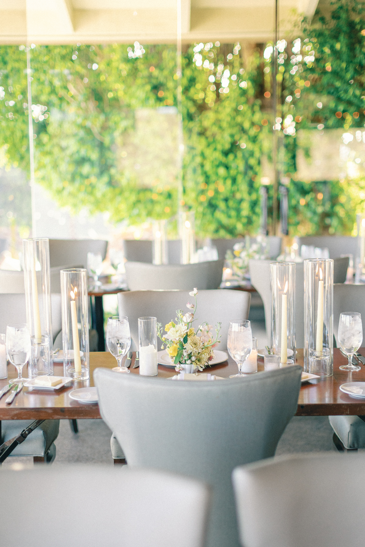 Reception details, flowers far away