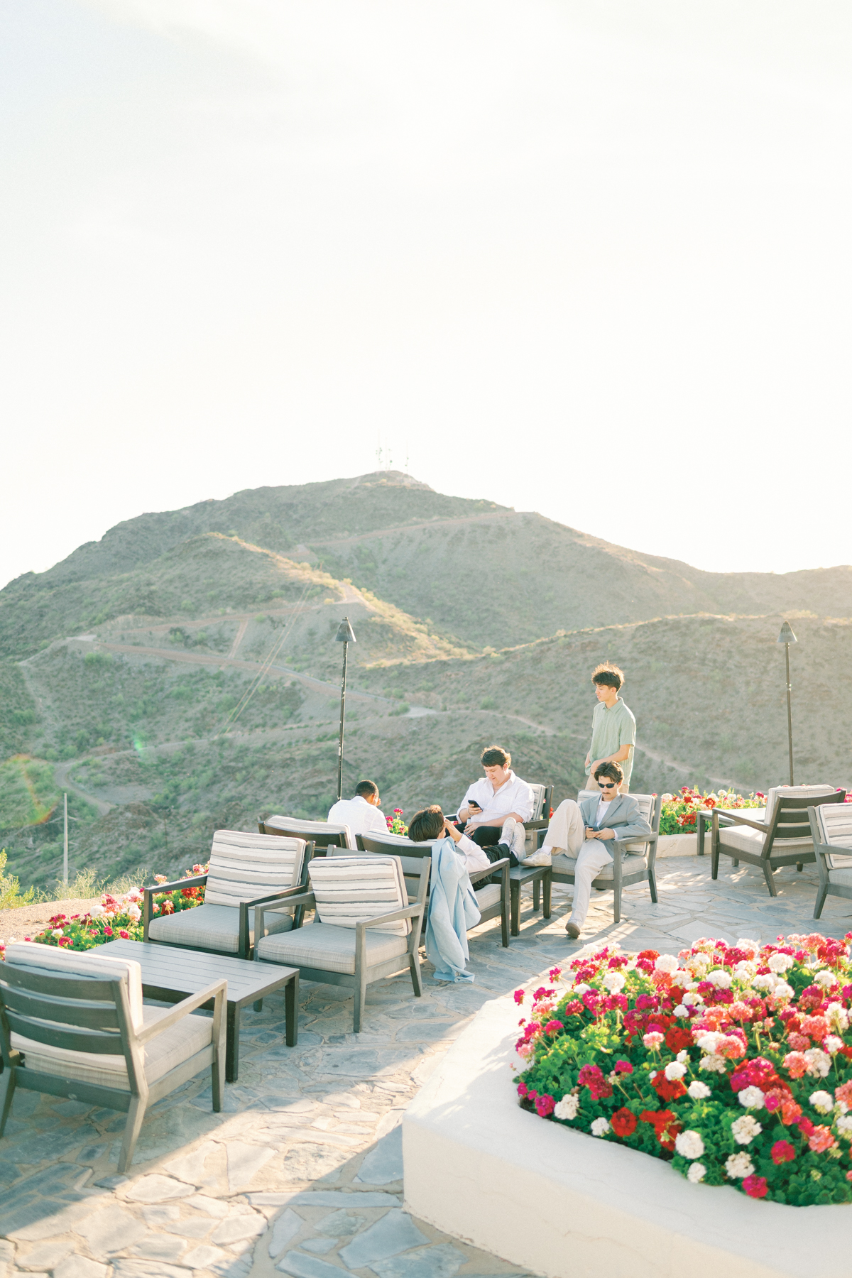 Cocktail hour portrait people, relaxing