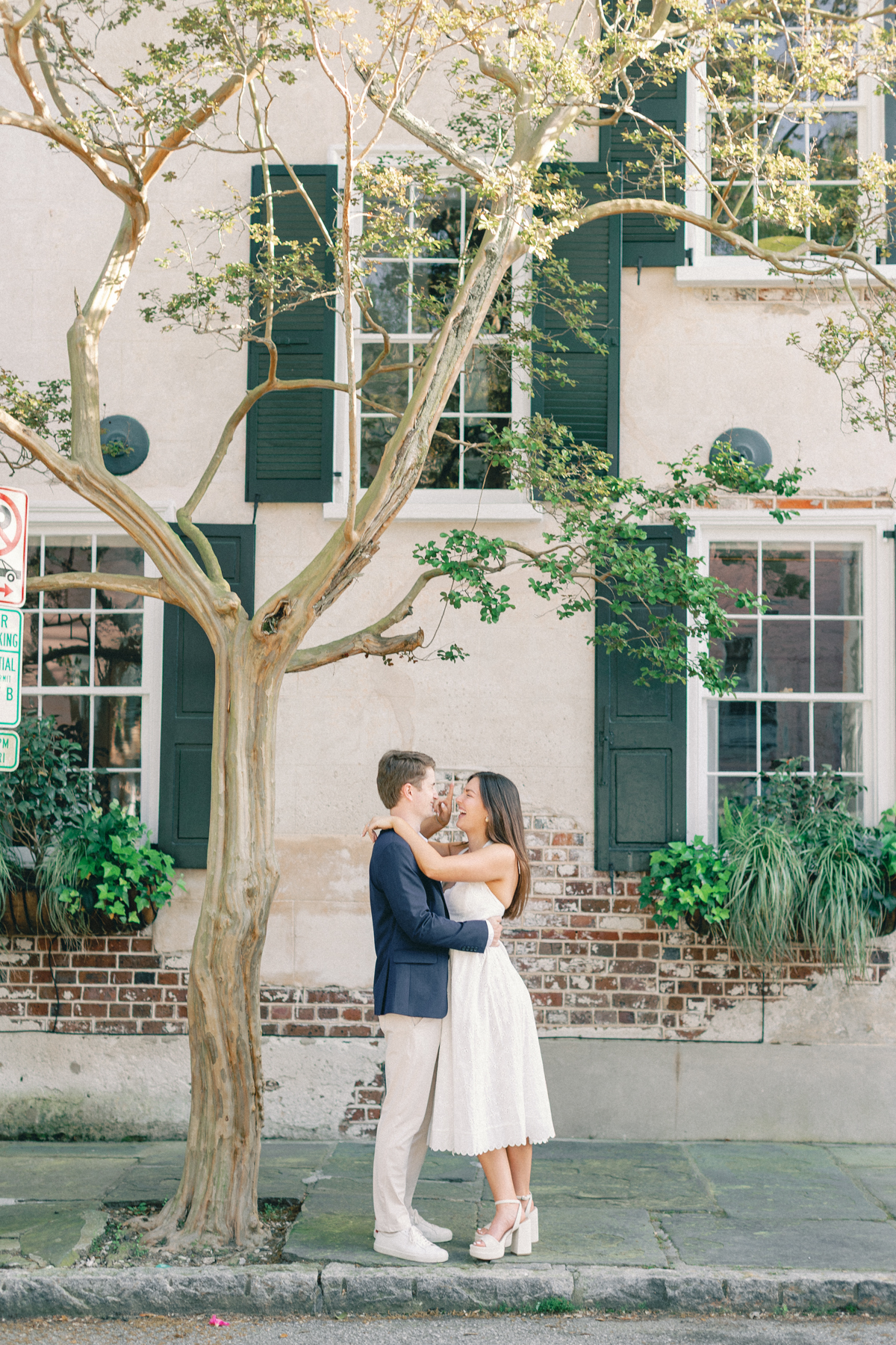 Couple facing each other