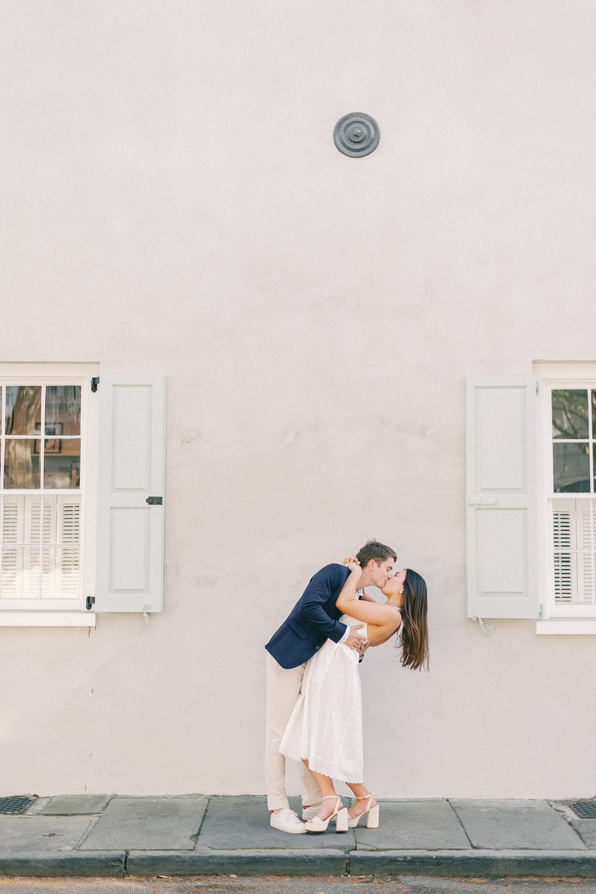 Couple dipping and kissing