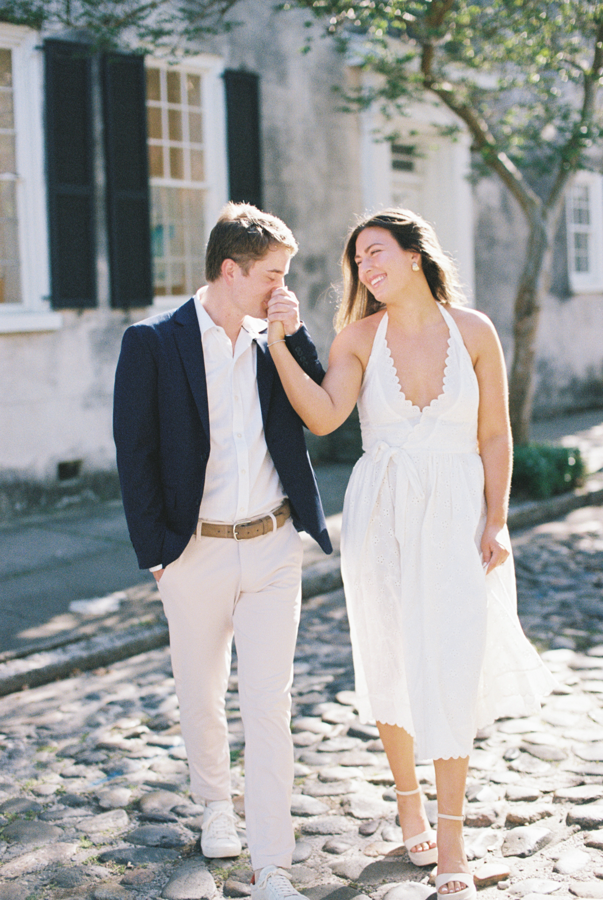 Couple walking the street