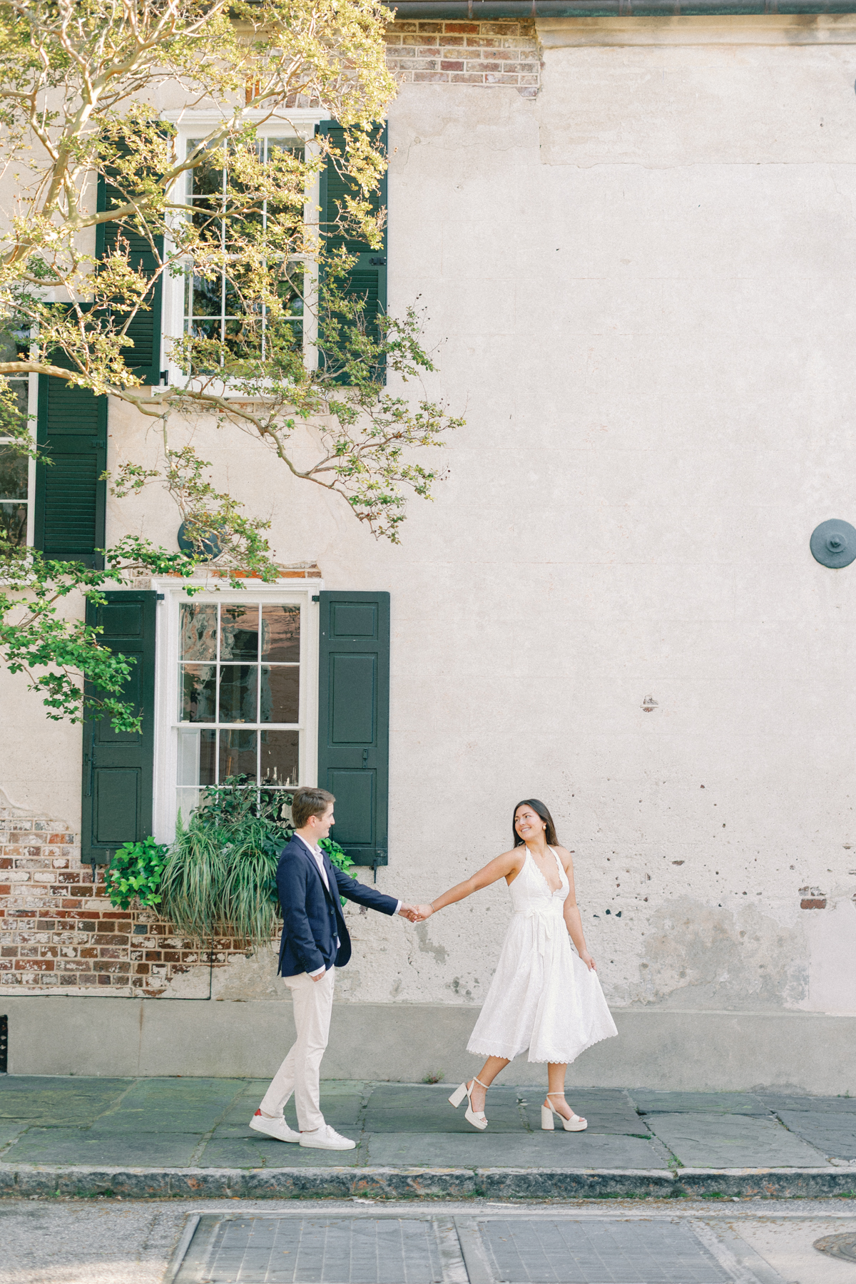 Couple walking far away
