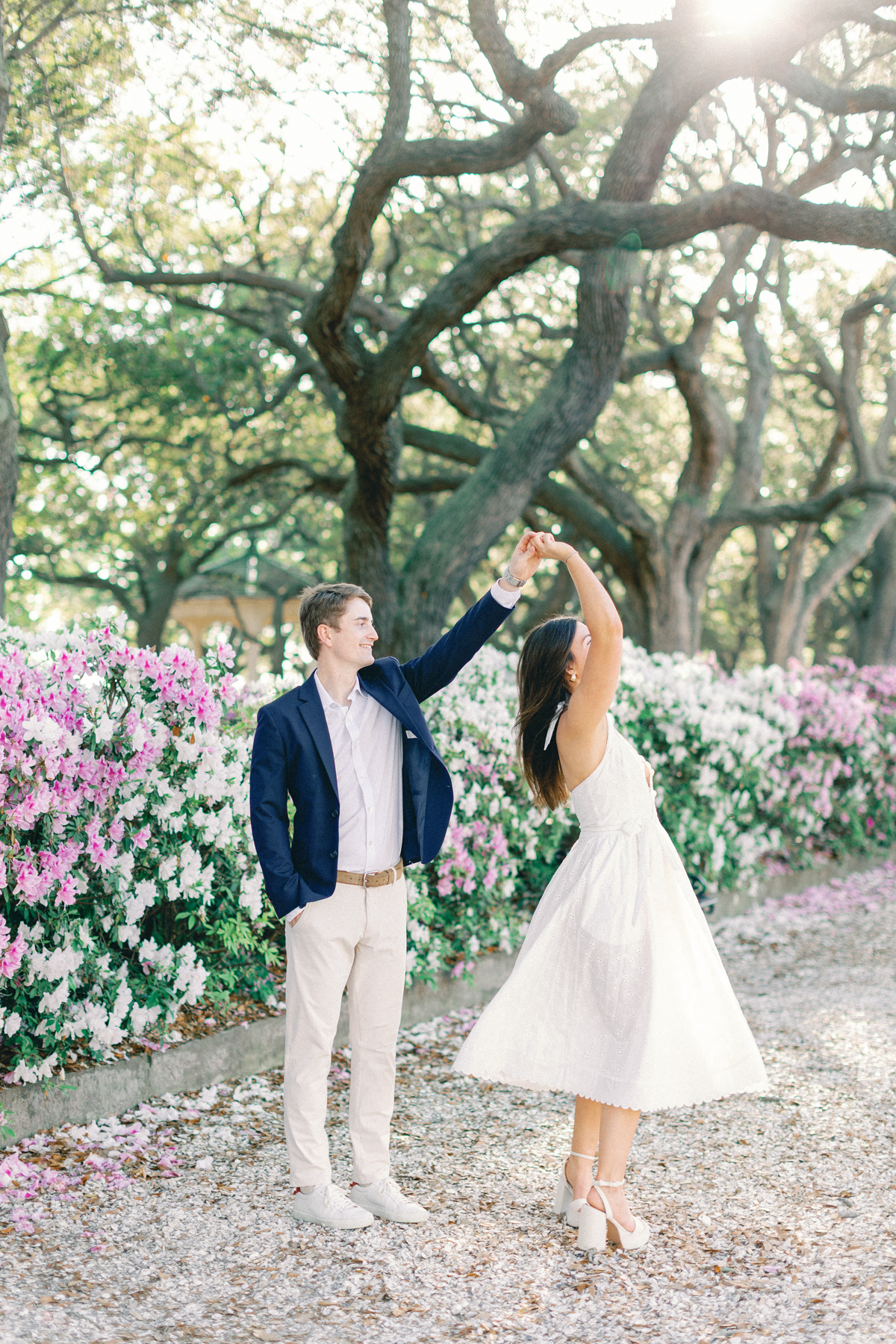 Groom, twirling bride