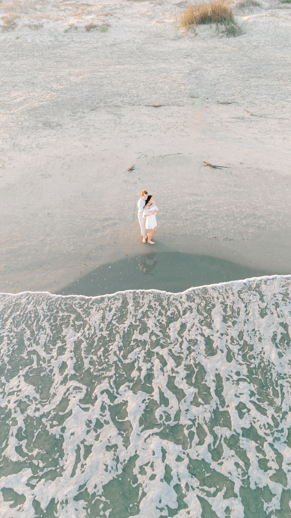 Couple drone of cuddles