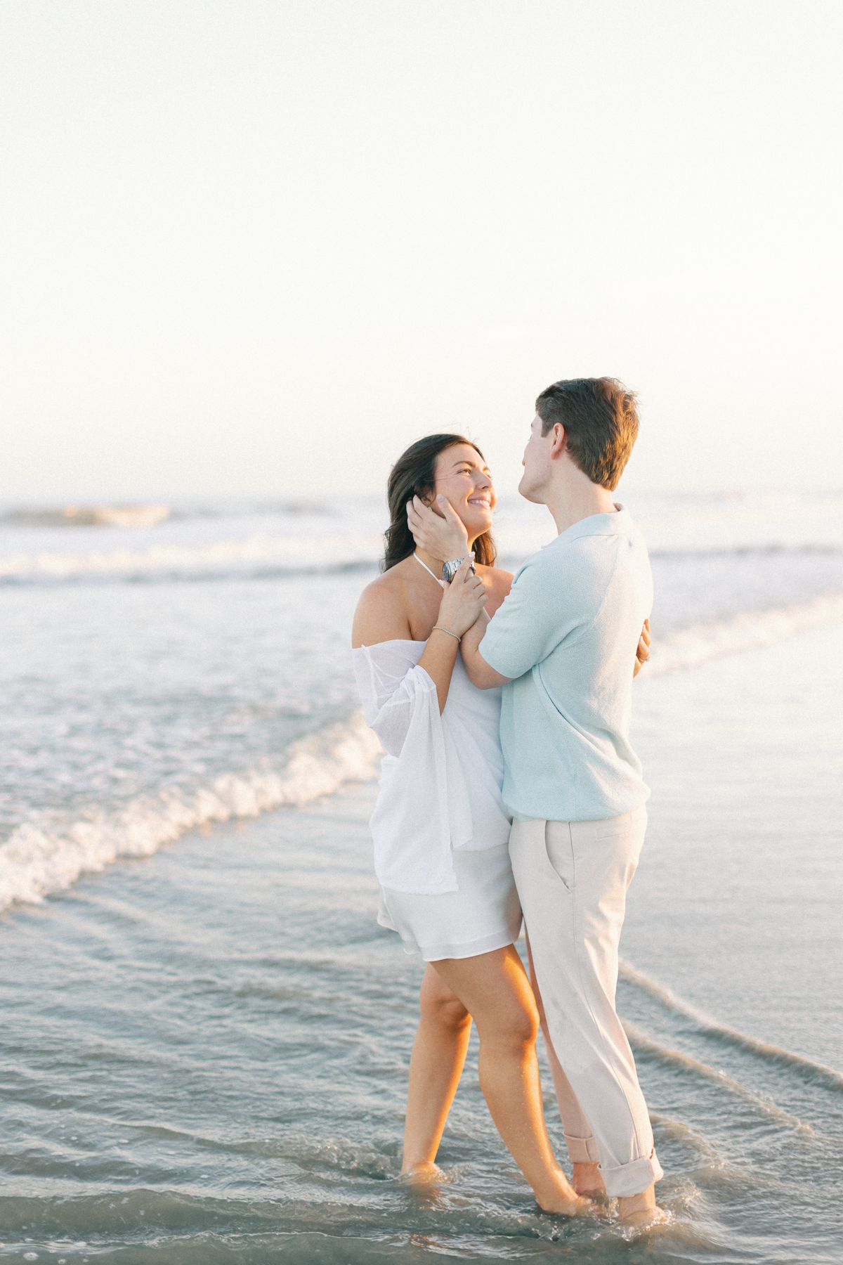 Couple playing in the water